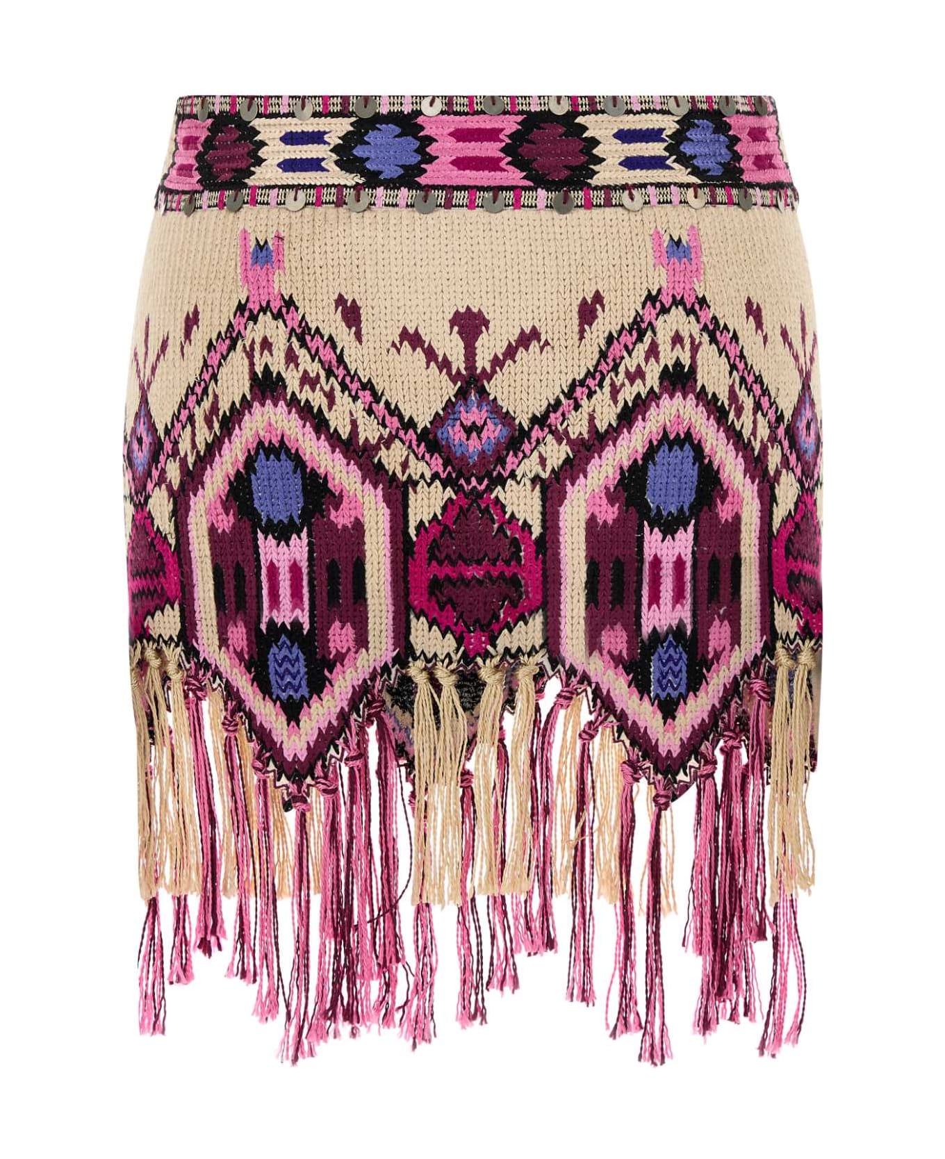 Isabel Marant Embroidered Cotton Yolana Skirt - Pink
