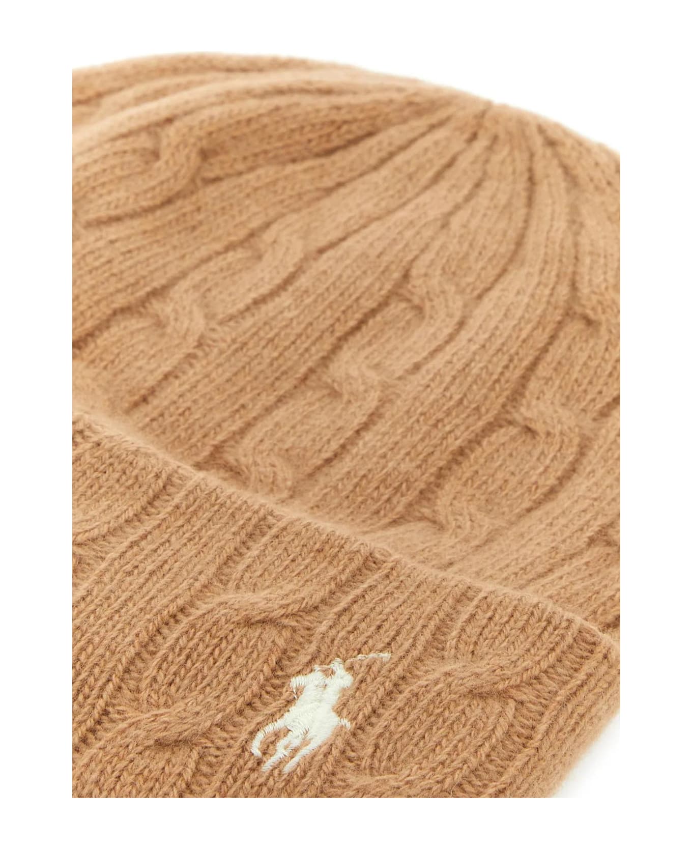 Polo Ralph Lauren Camel Wool Blend Beanie Hat - BEIGE