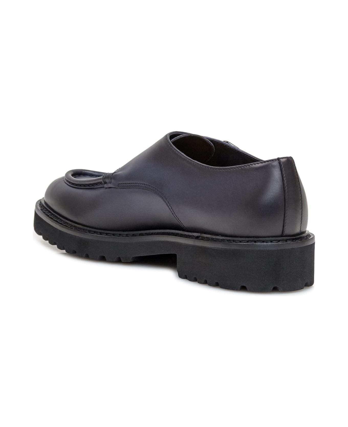 Doucal
s Shoe With Double Buckle Edged - INDIGO