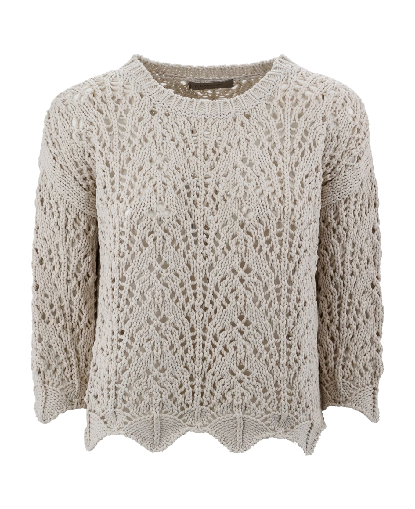 D.Exterior Cotton Crewneck Sweater - Beige