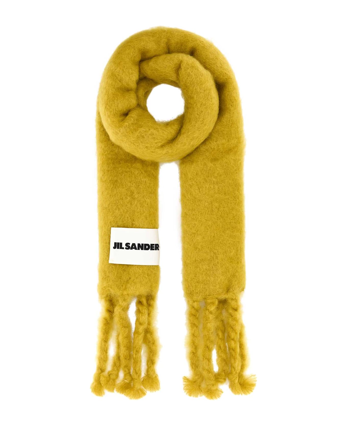 Jil Sander Mustard Mohair Blend Scarf - MUSTARD