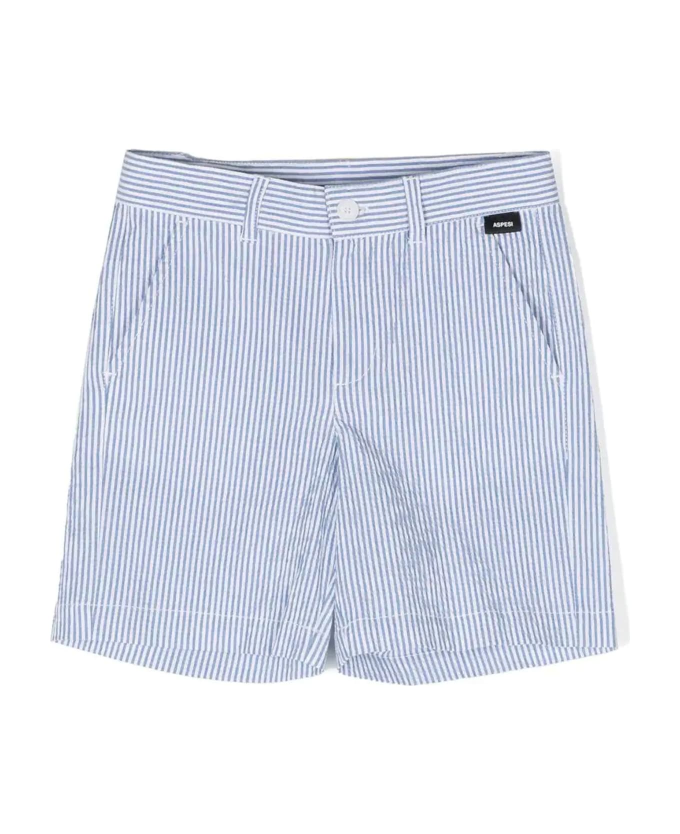 Aspesi Shorts - Bianco+azzurro ボトムス