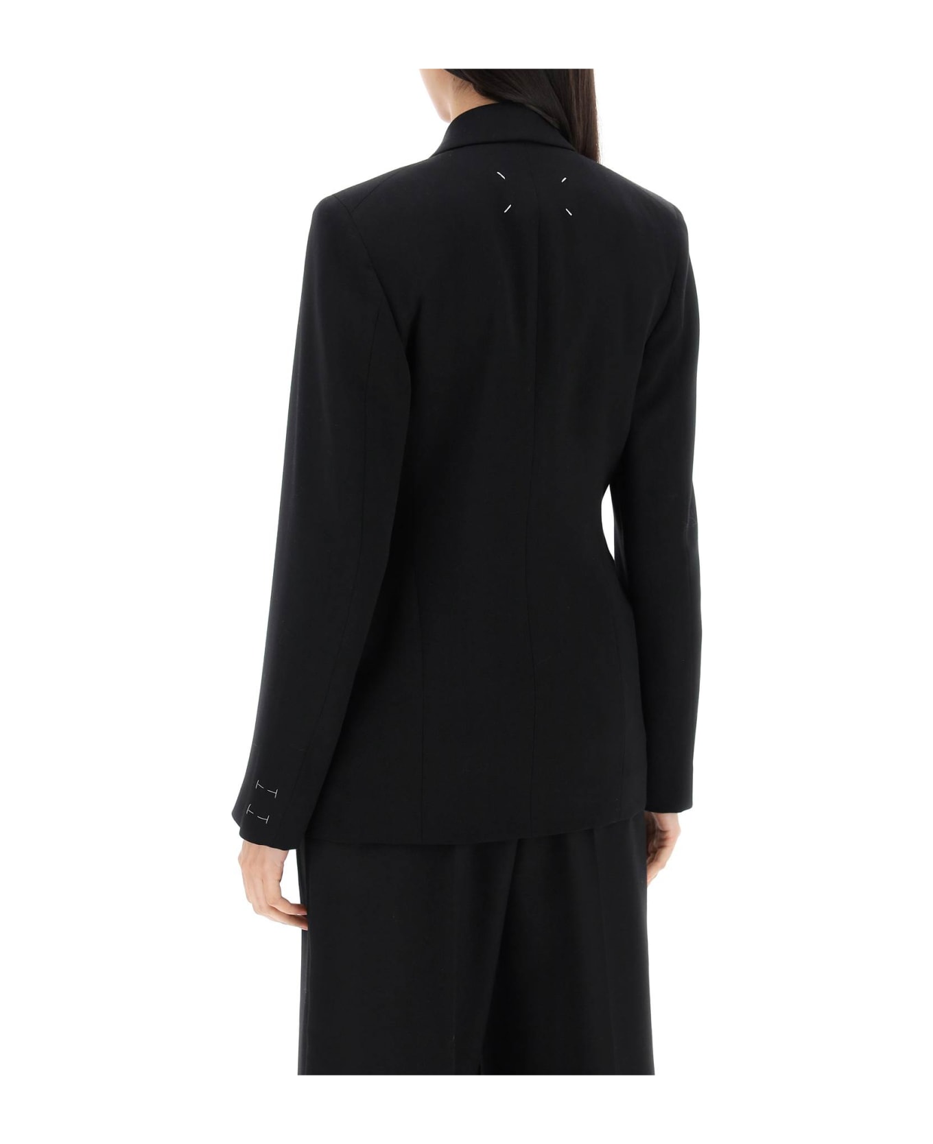 Maison Margiela Slim-fit Wool Jacket With A Fitted Waist - BLACK (Black)