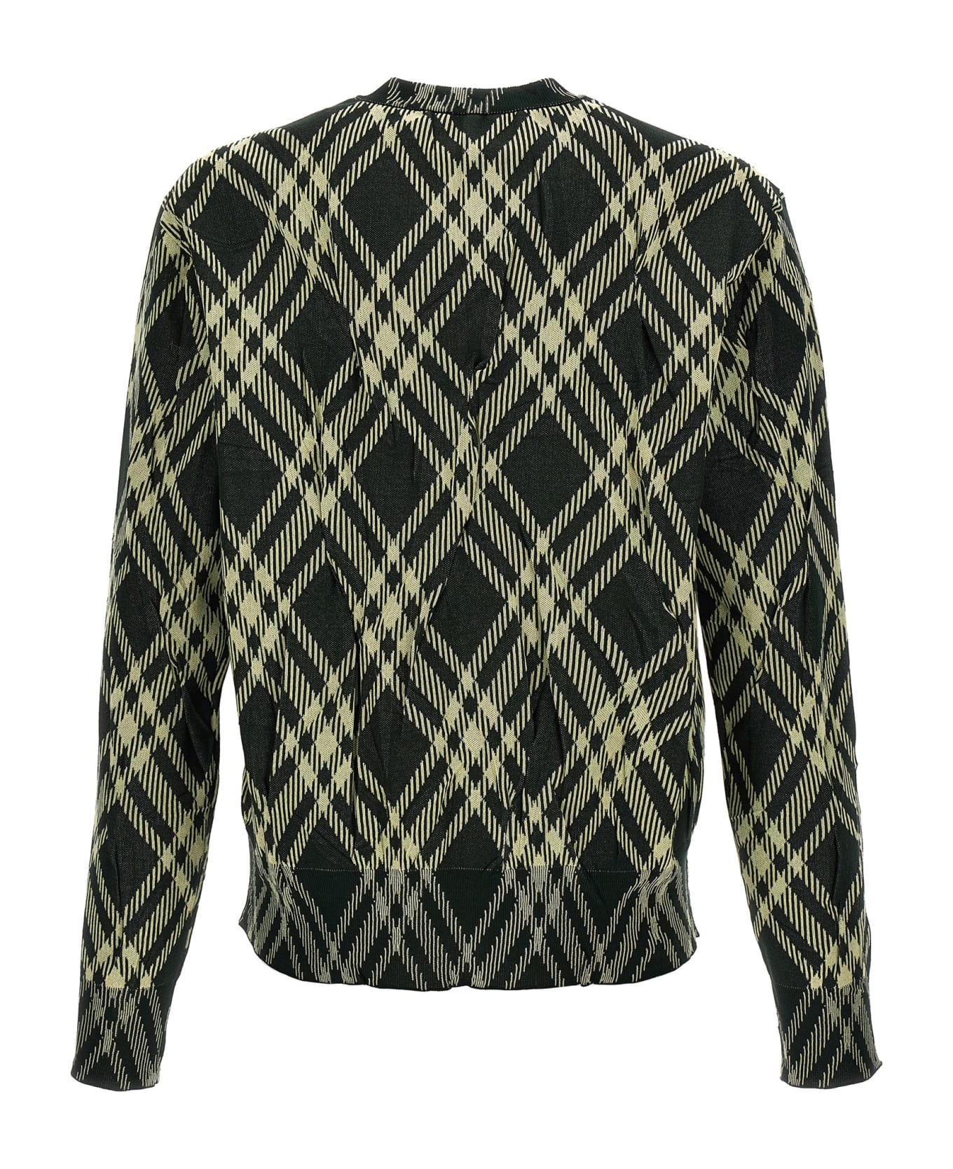 Burberry Check Crinkled Sweater - Green ニットウェア