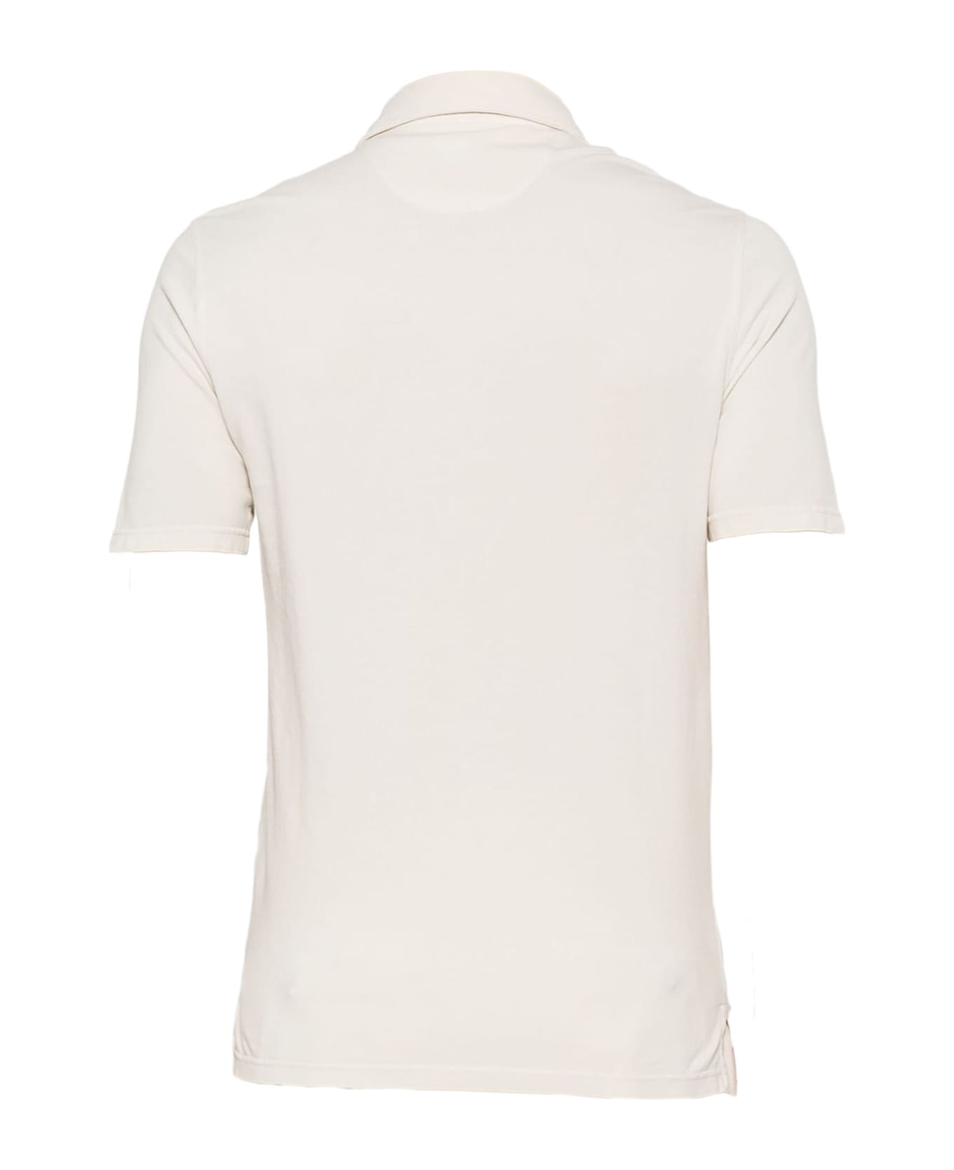 Fedeli Cream White Cotton Polo Shirt - Beige