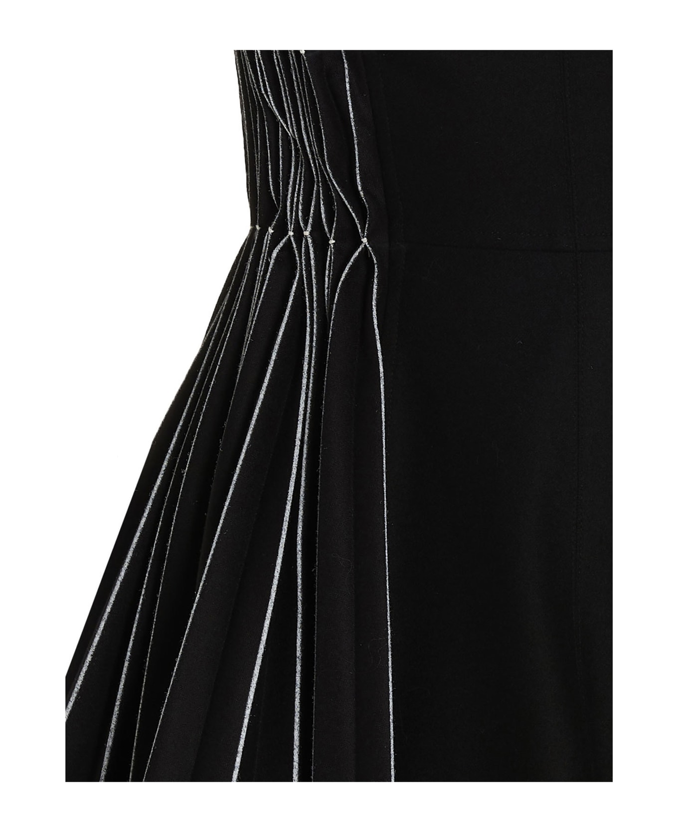 Giovanni Bedin Contrast Pleated Flannel Dress - Black  