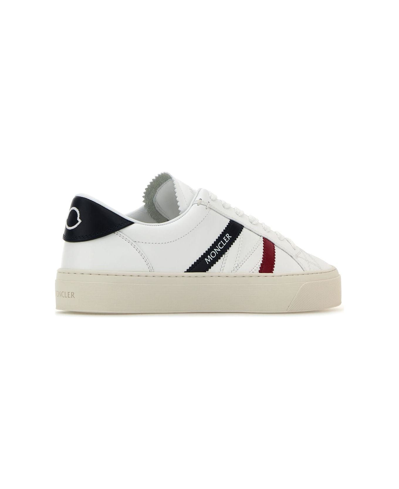 Moncler White Leather Monaco 2 Sneakers - 1