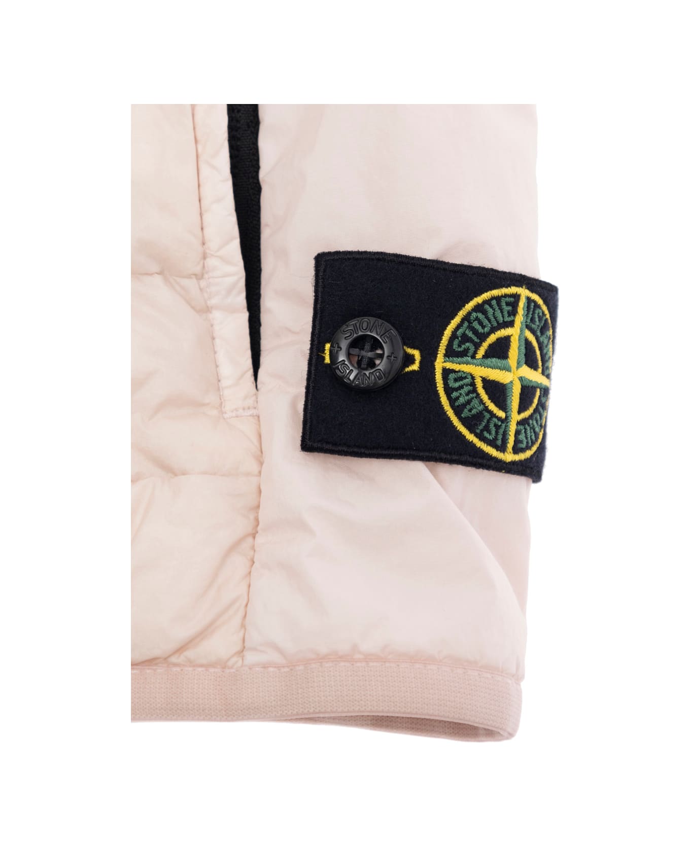 Stone Island Junior Pink Sleeveless Down Jacket With Logo Patch On The Front In Tech Fabric Boy - Pink
