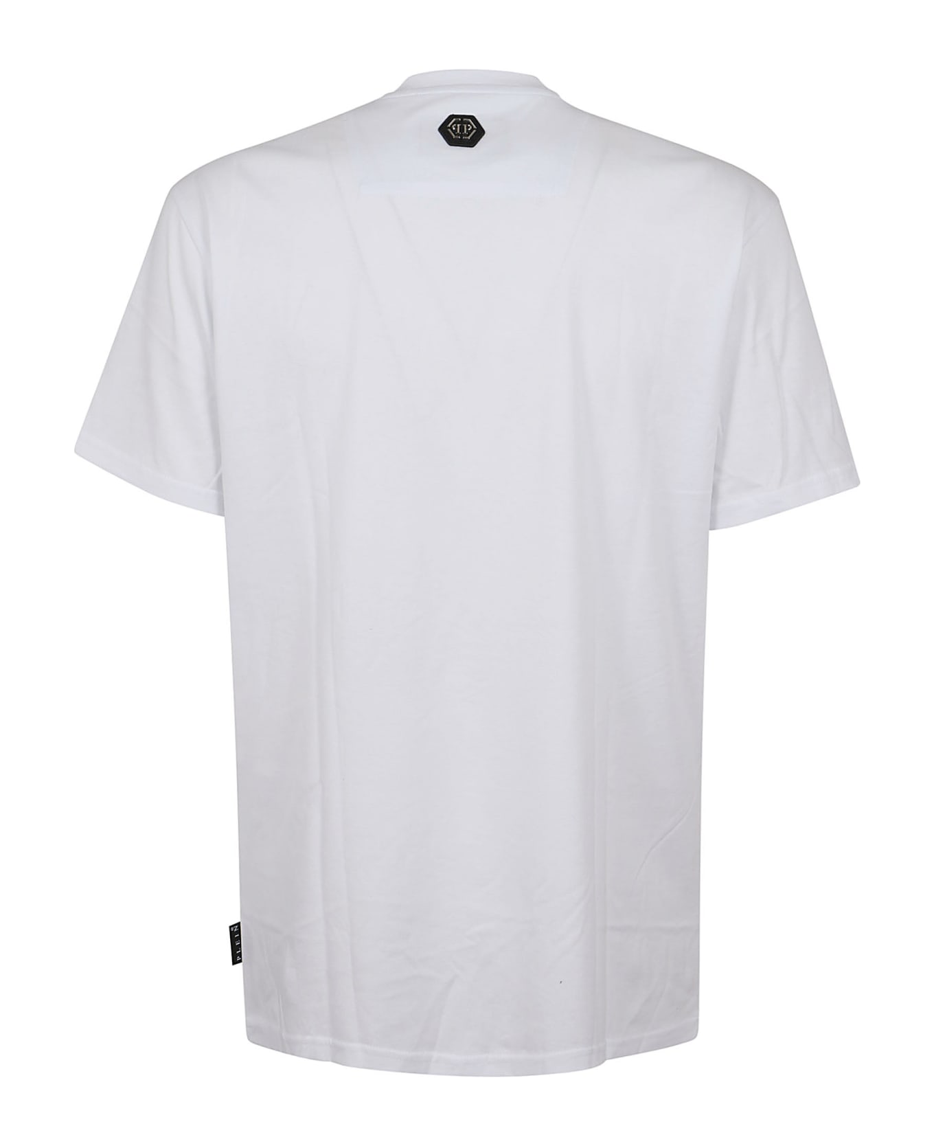 Philipp Plein T-shirt Round Neck Ss With Cry - White