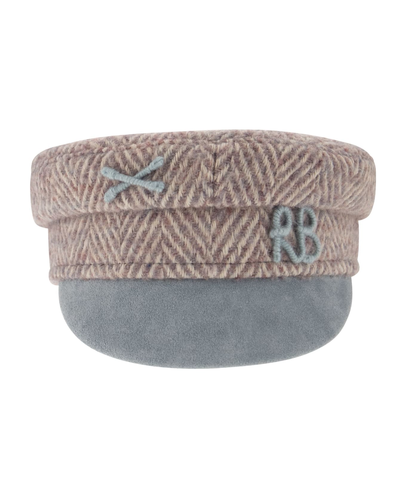 Ruslan Baginskiy Baker Boy - Wool Cap - Beige/light Blue 帽子