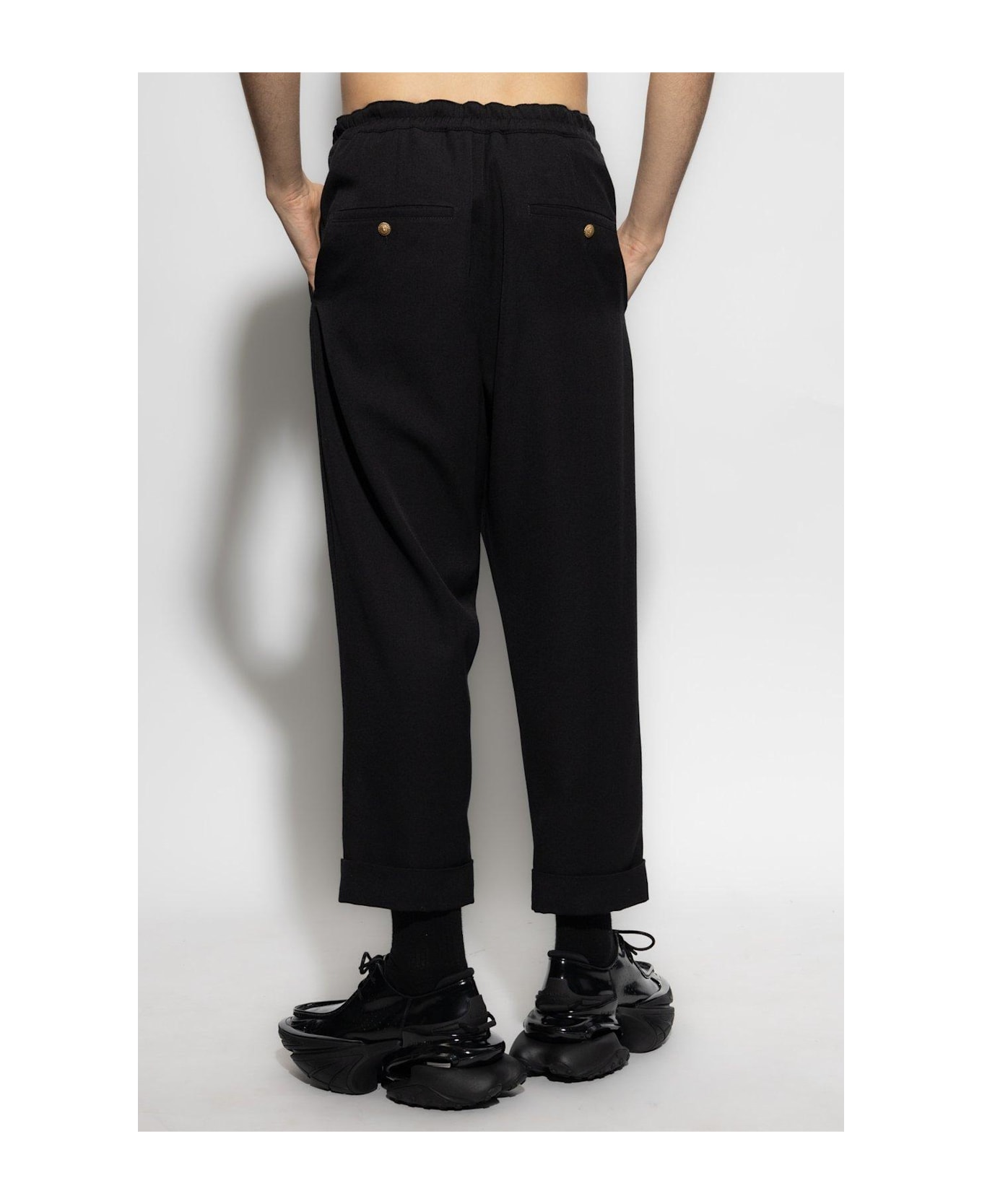 Balmain Straight-leg Cropped Trousers - Black