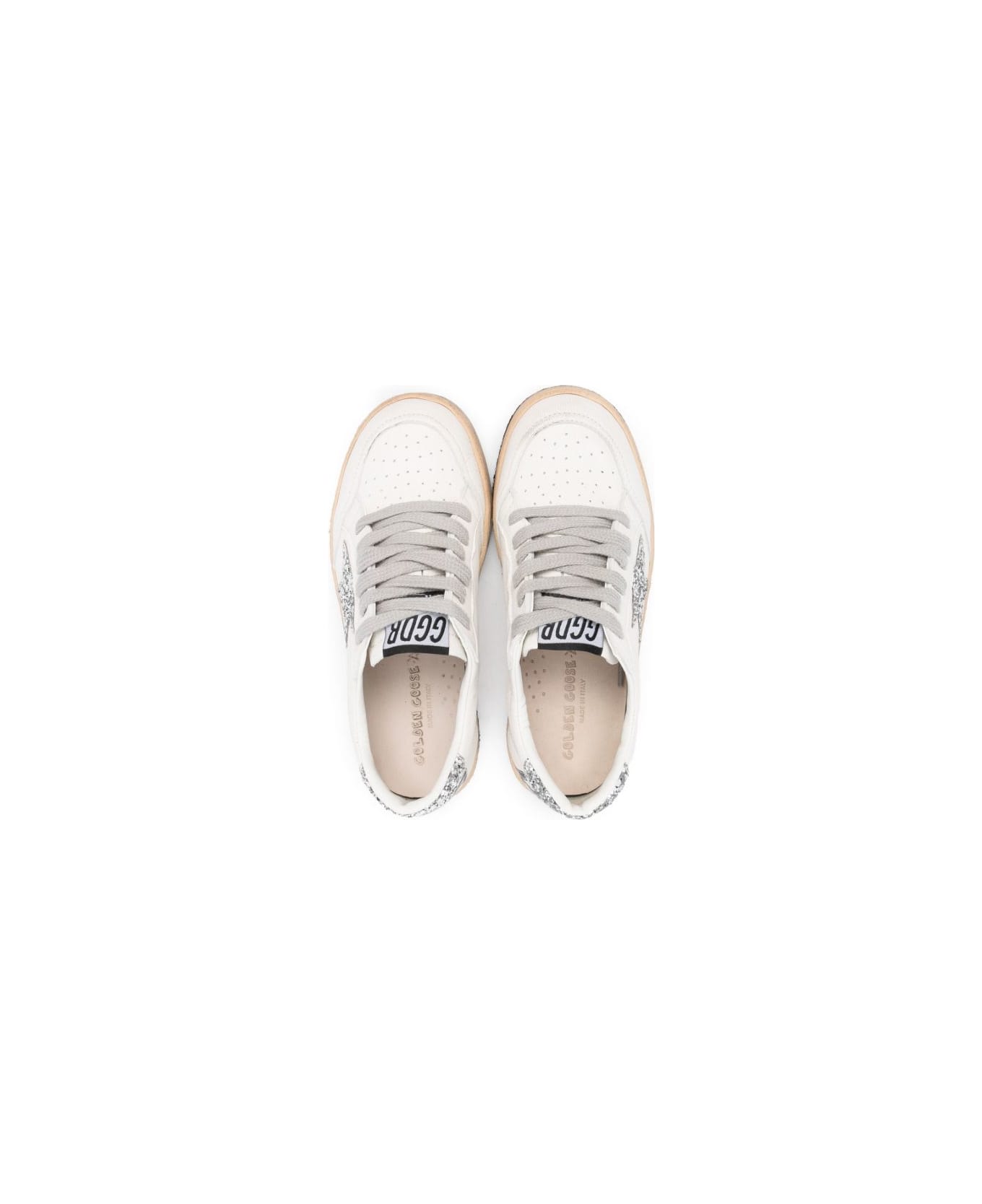 Golden Goose Kids Sneakers With Appliqué - White