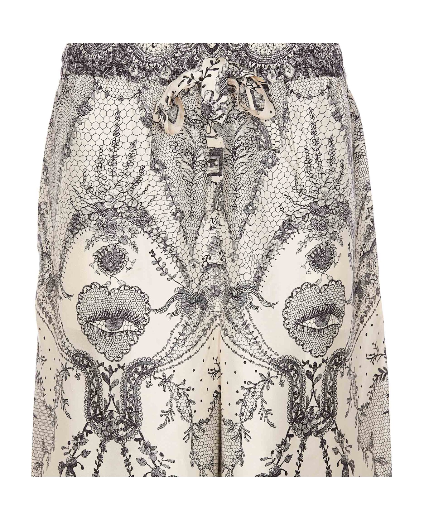 Zimmermann Printed Silk Crush Wide-leg Pant - Grey