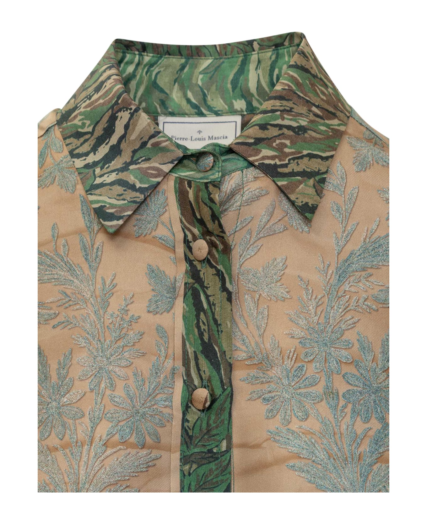 Pierre-Louis Mascia Silk Shirt With Floral Print - CIPRIA AZZURRO