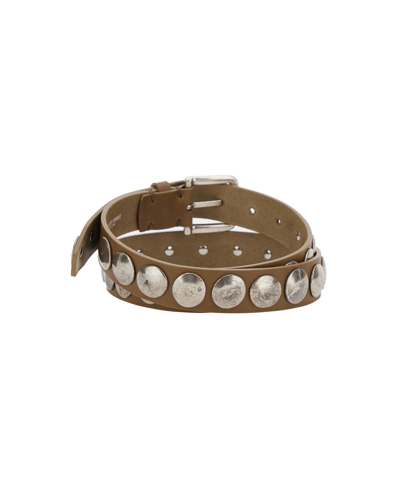 Golden Goose Black Studded Belt In Leather Man - Brown