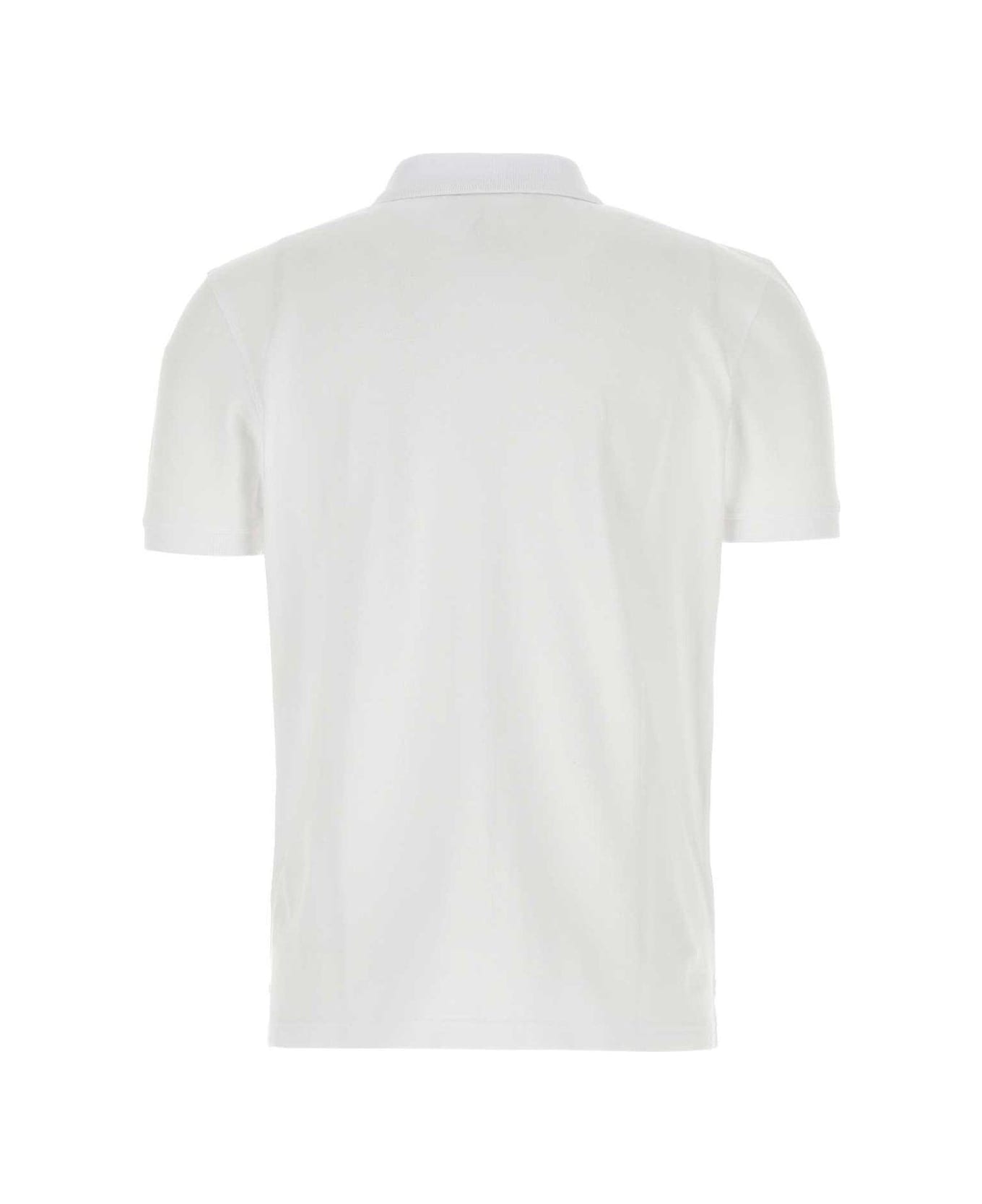 Maison Kitsuné Fox Head Patch Polo Shirt - White