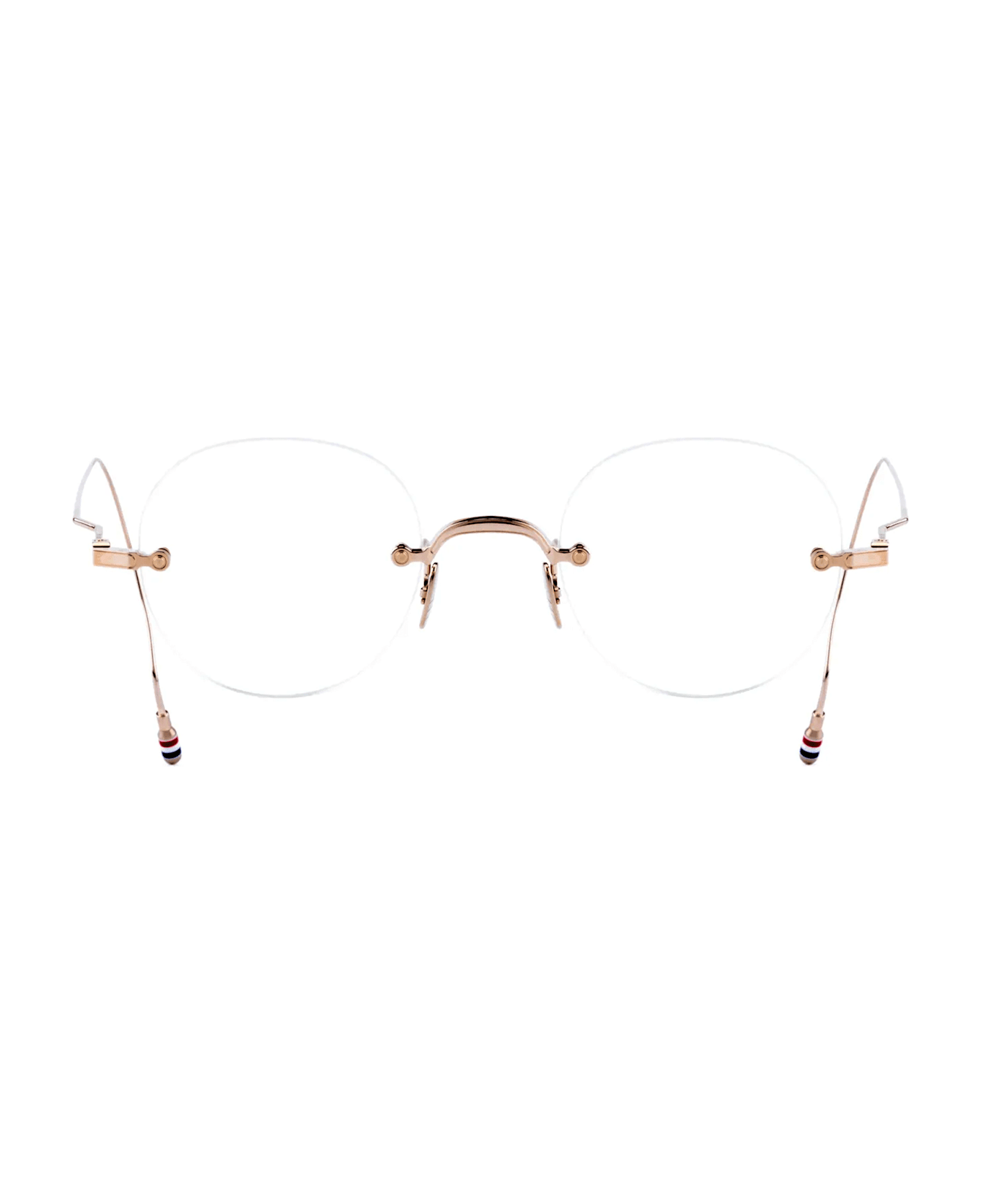 Thom Browne Round Rimless - White Gold Rx Glasses - white gold