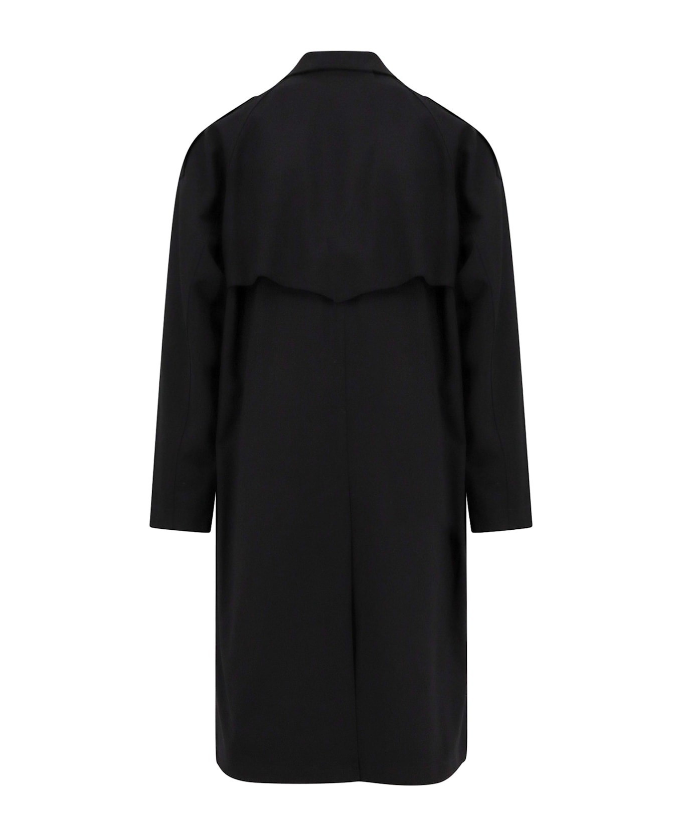 Paltò Luca Drill Superfine Wool 2 Layers Coat - Black