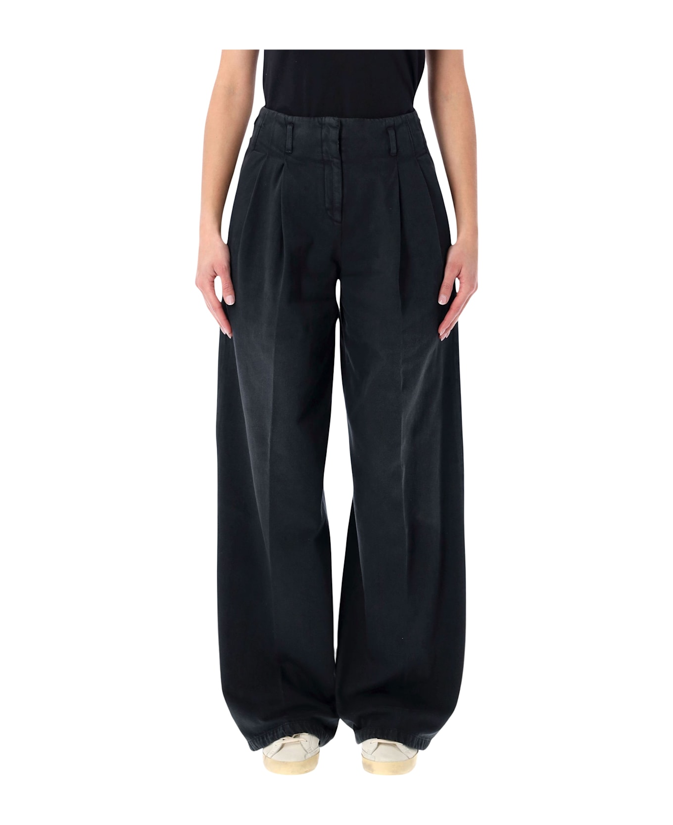 Golden Goose Wide Leg Pinced Denim - BLACK