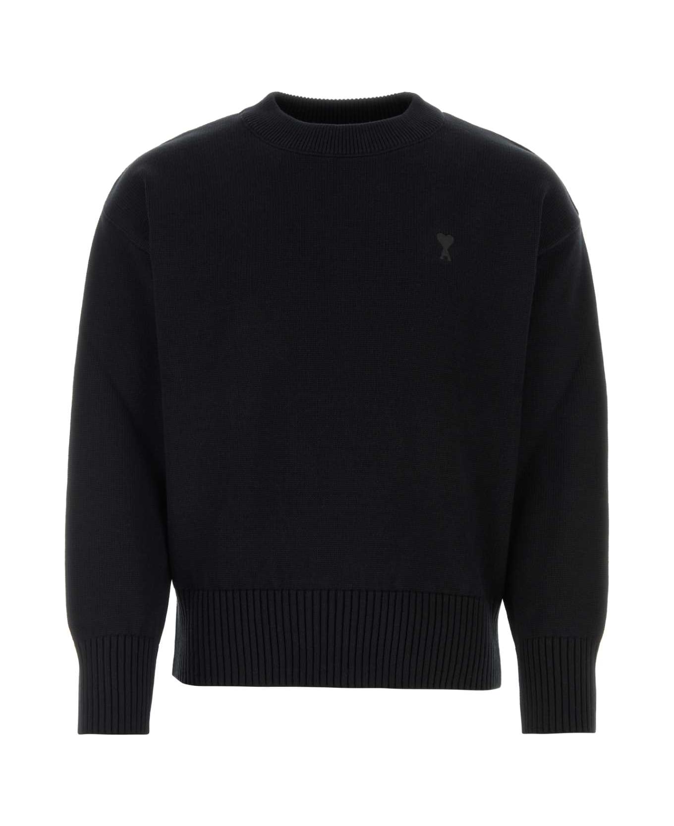 Ami Alexandre Mattiussi Black Cotton Blend Sweater - BLACK