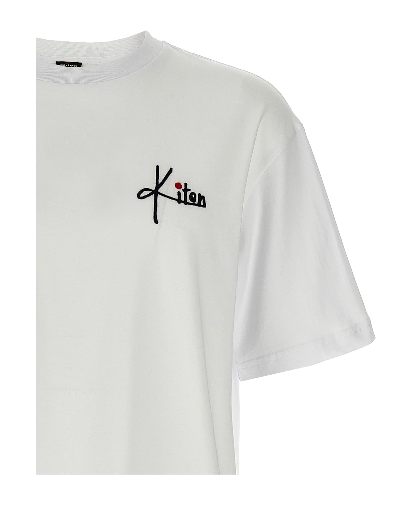 Kiton Embroidery Logo T-shirt - White