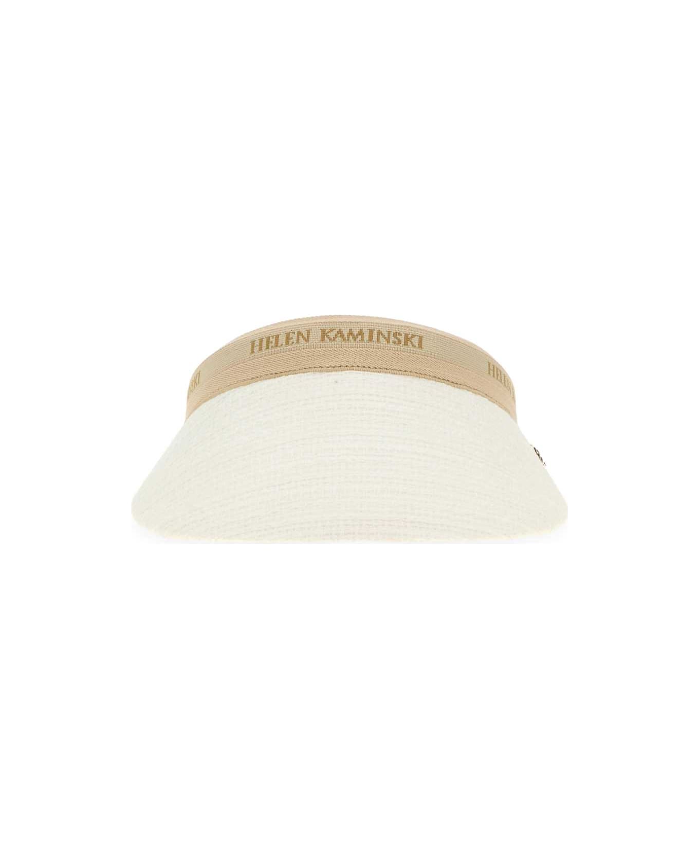 Helen Kaminski White Boucle Carter Visor - WHITE