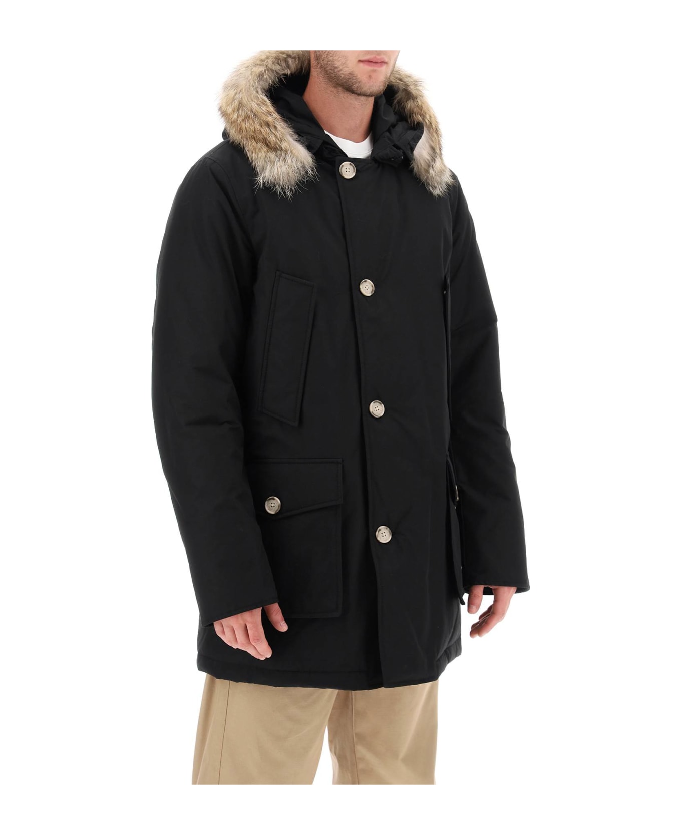 Woolrich Arctic Parka With Coyote Fur - Black