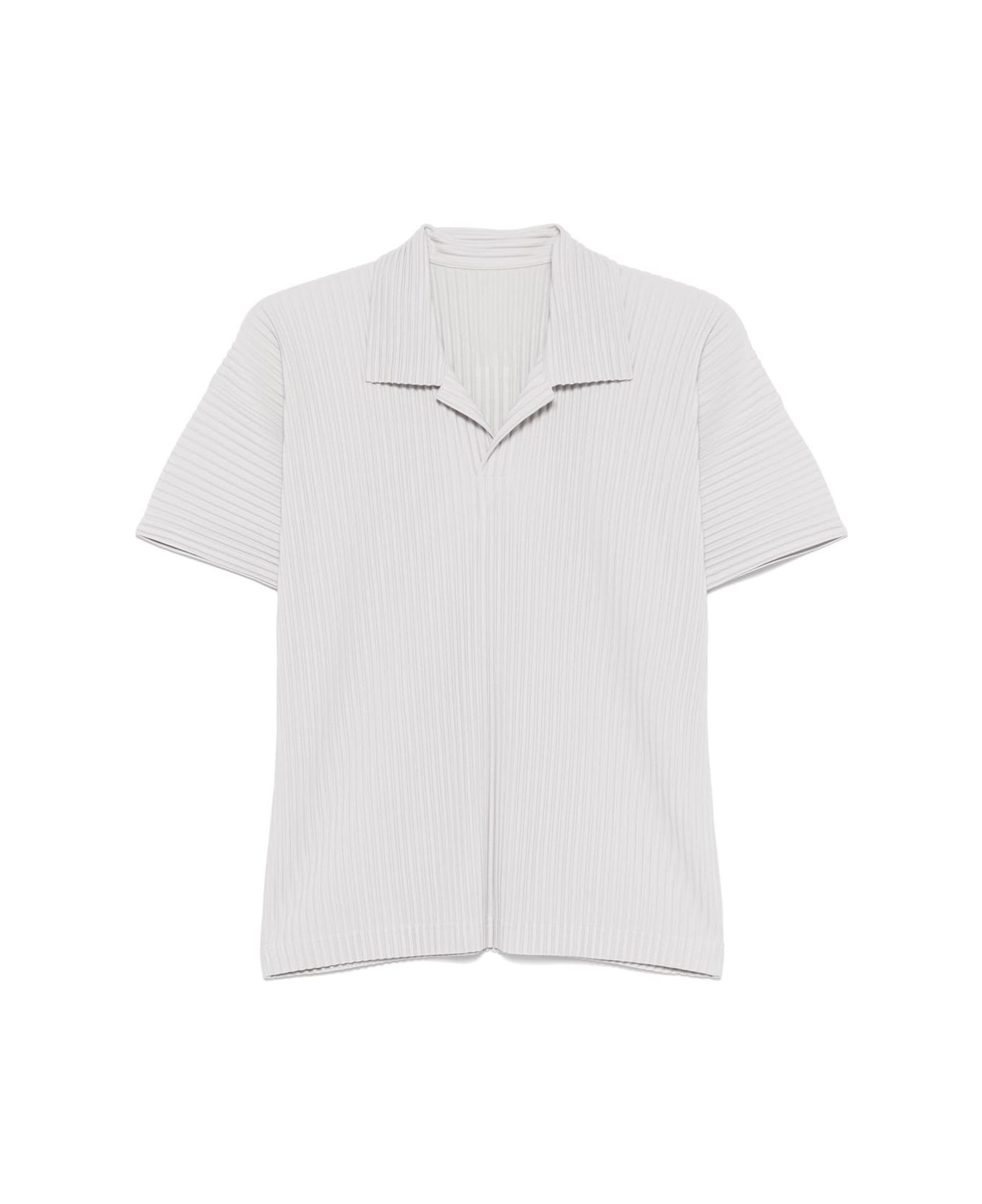 Homme Plissé Issey Miyake Pleated Polo Shirt - Light Grey