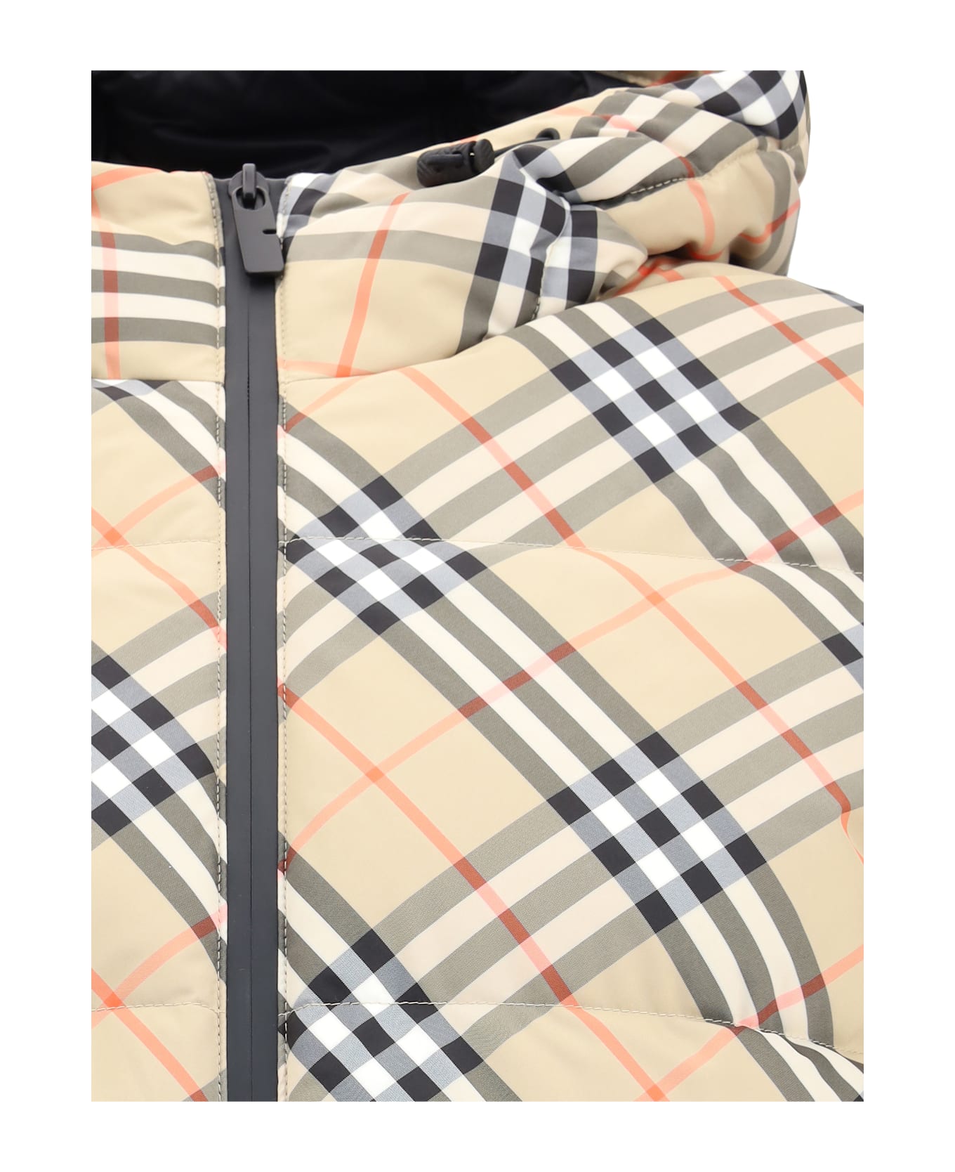 Burberry Hooded Check Down Jacket