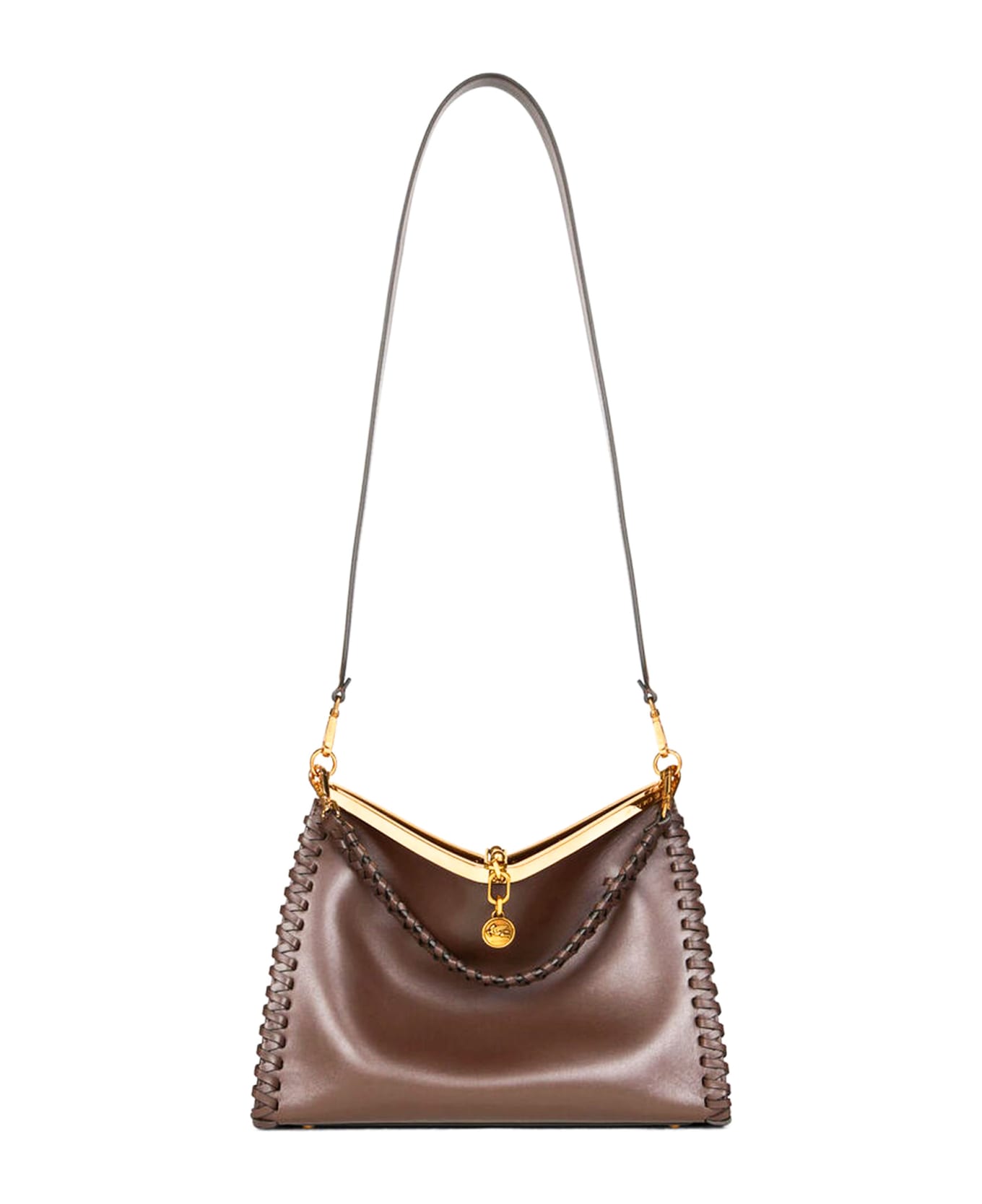 Etro Medium Vela Bag In Brown Leather - Brown