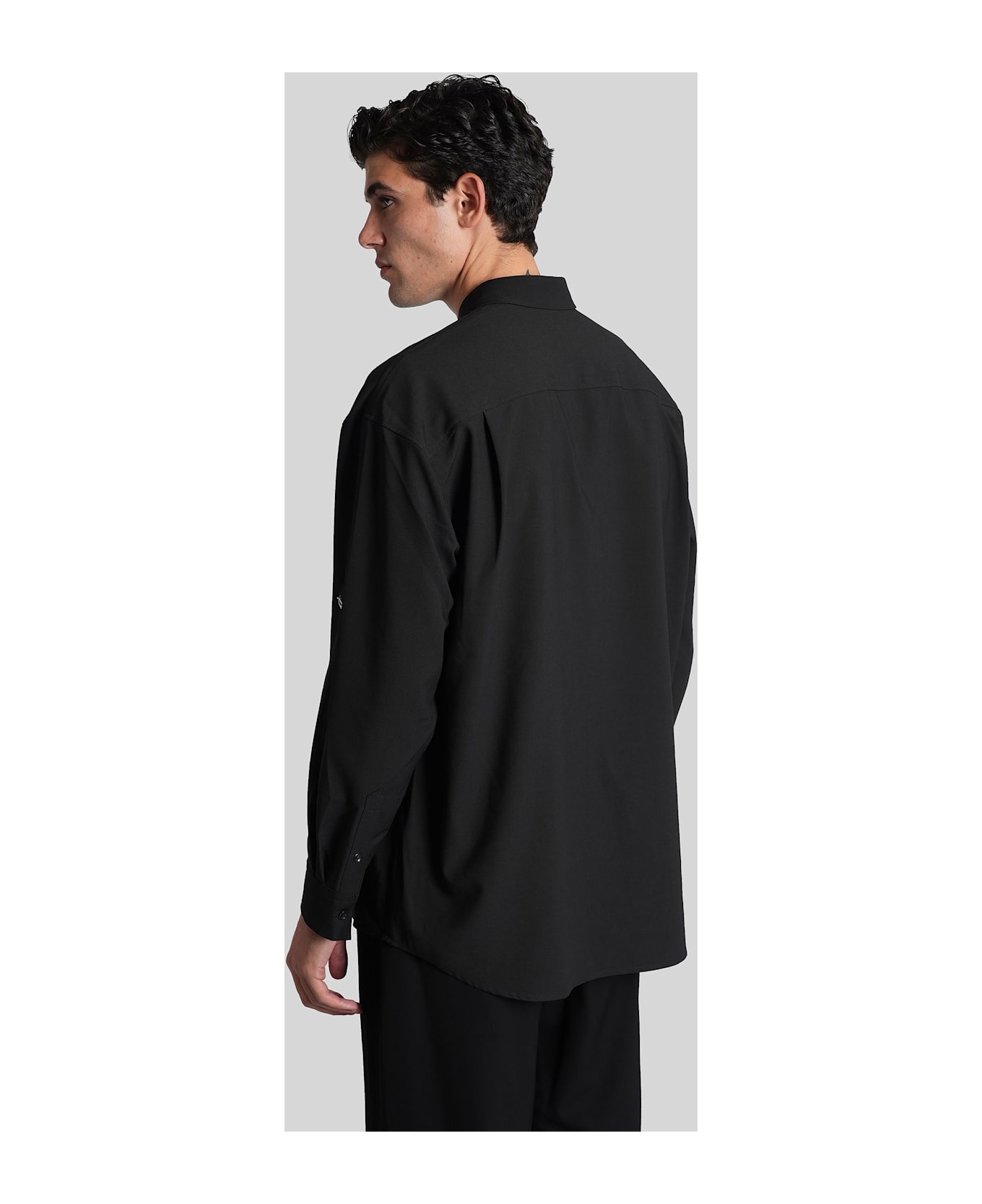 Attachment Shirt In Black Polyester - black