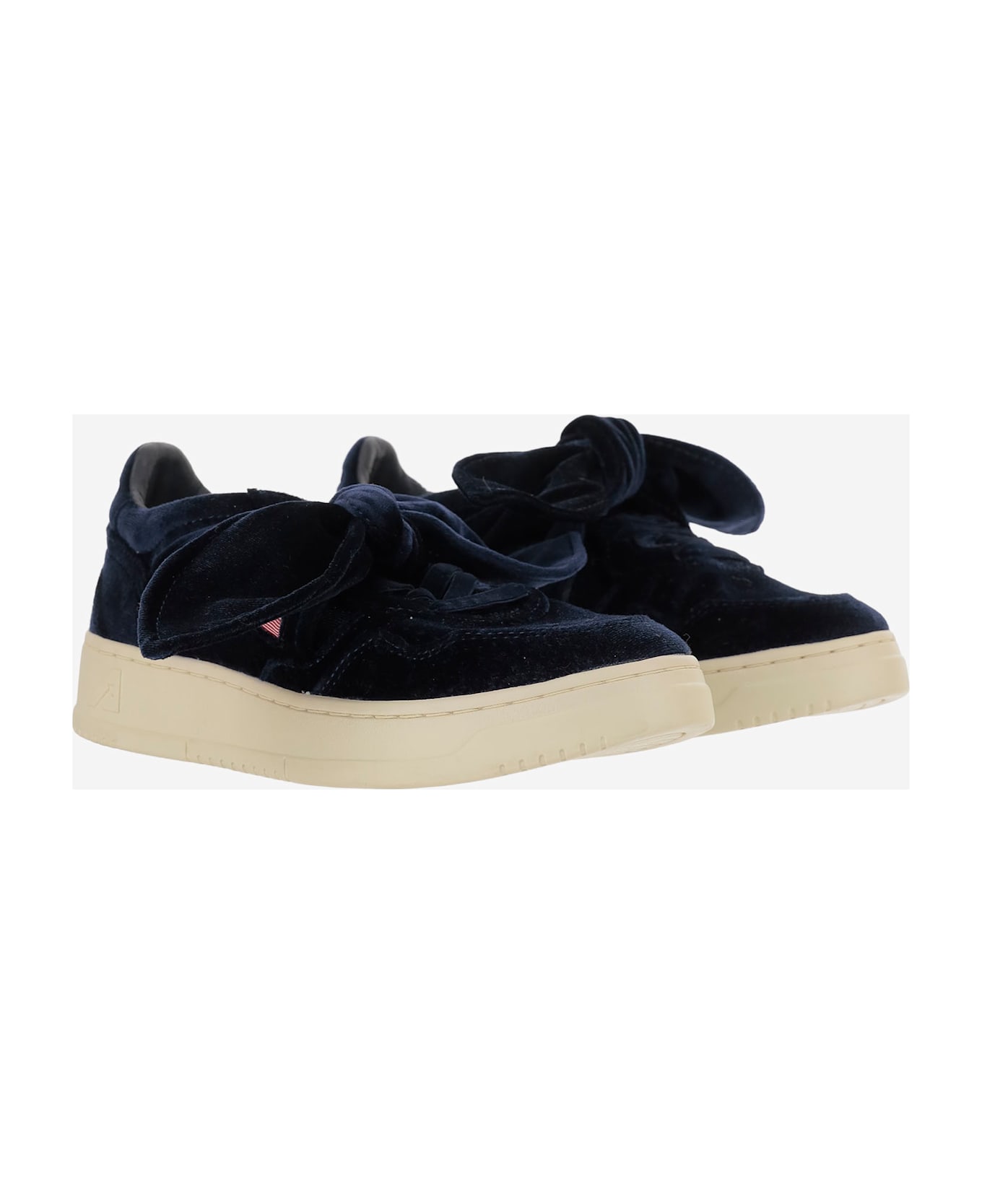 Autry Medalist Low Velvet Bow Sneakers - Blue