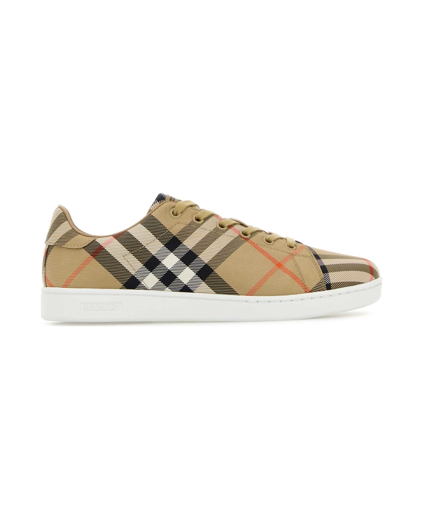 Burberry Embroidered Canvas Set Sneakers - SAND