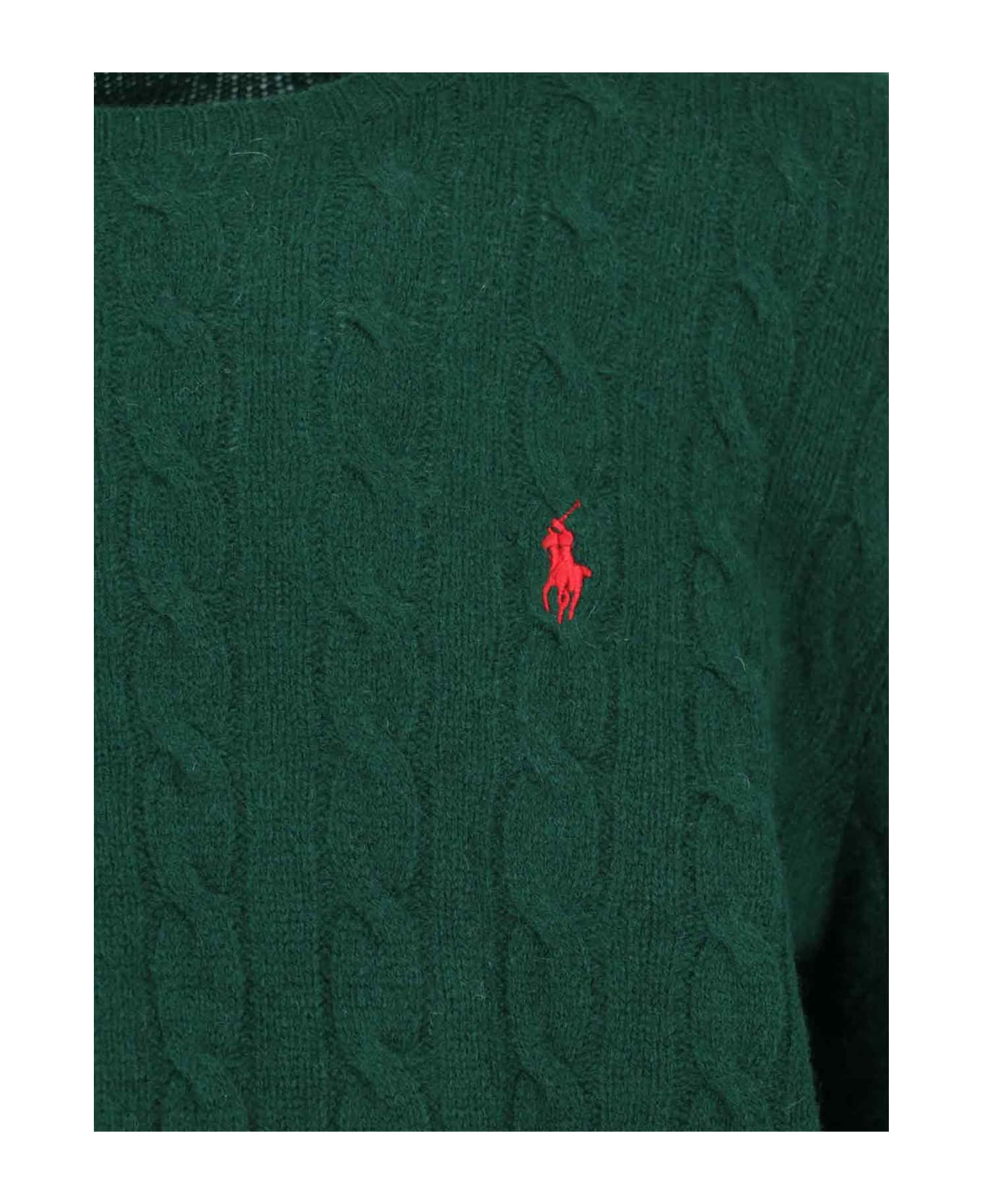 Ralph Lauren Logo Braided Sweater - MOSS AGATE ニットウェア