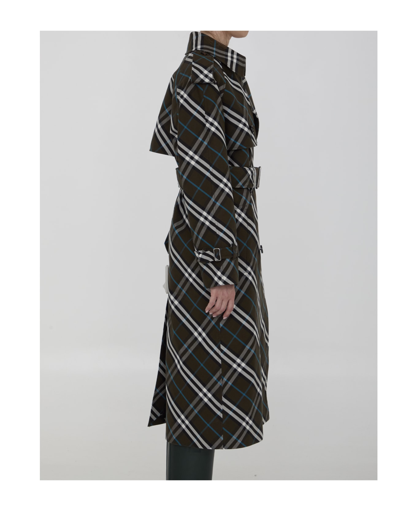 Burberry Long Trench Coat In Cotton Blend - SNUGIPCHECK