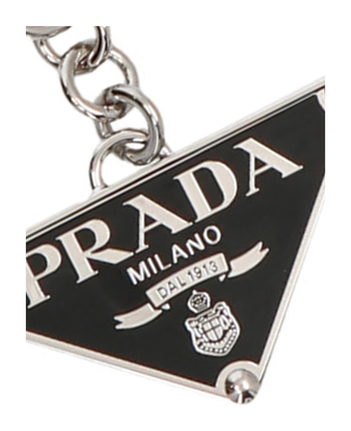 Prada Logo Keyring - Black