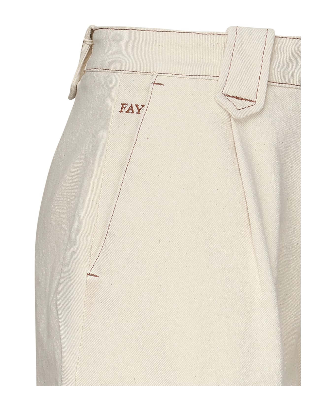 Fay Cotton Shorts With Cuff - SAND