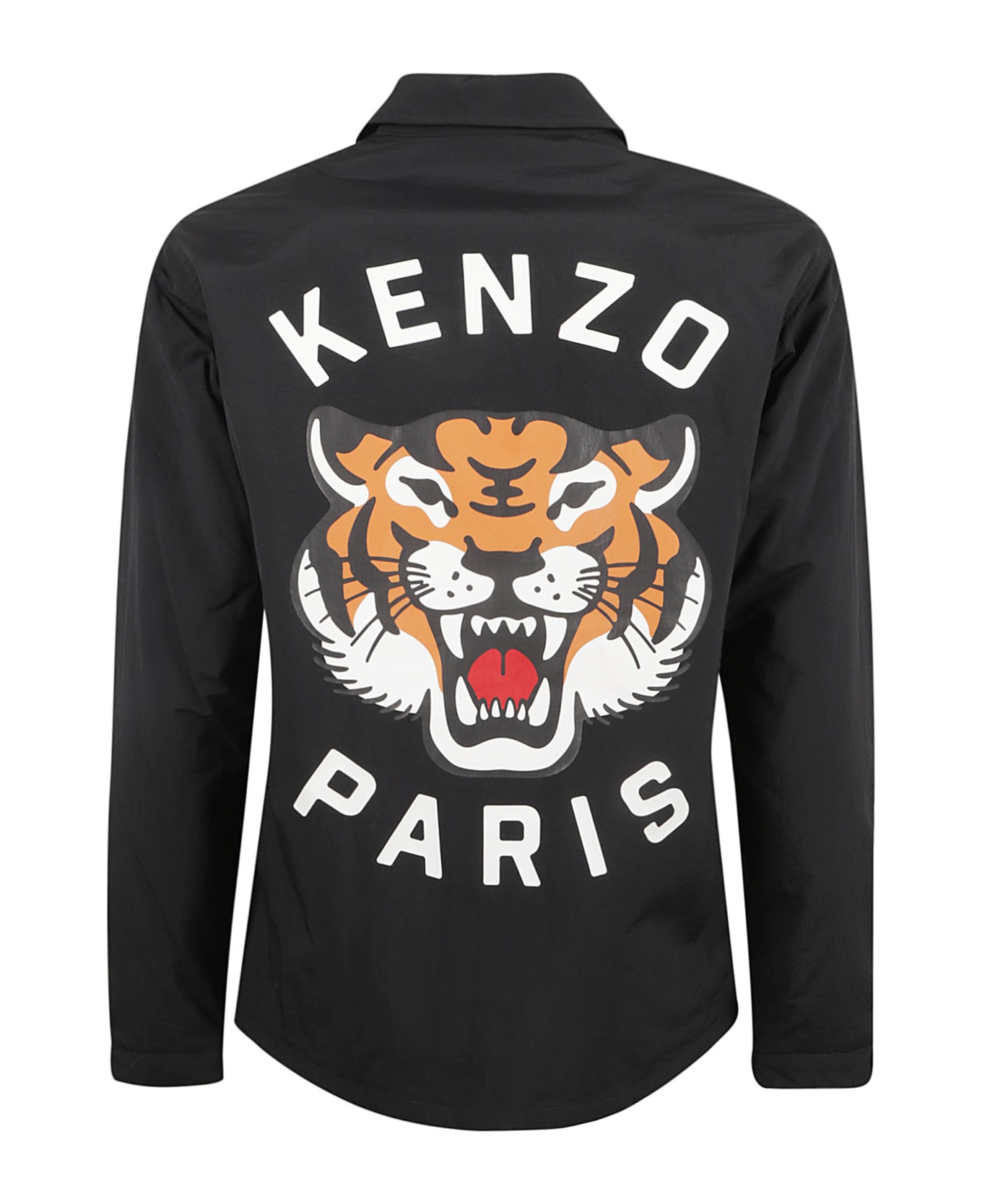 Kenzo Lucky Tiger Padded Coach Shirt - Black シャツ