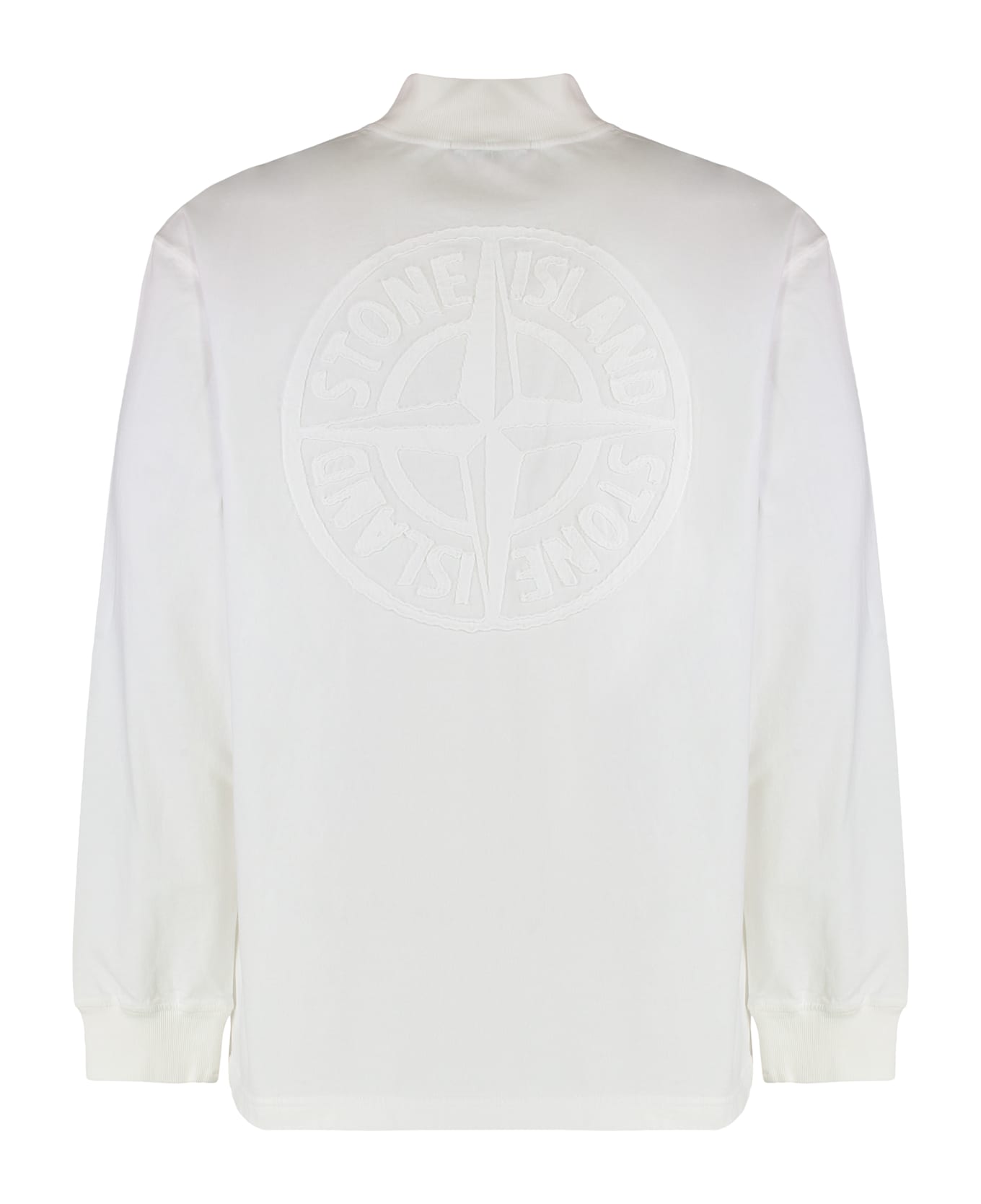 Stone Island Oversized T-shirt With Long Sleeves In Cotton Jersey - White