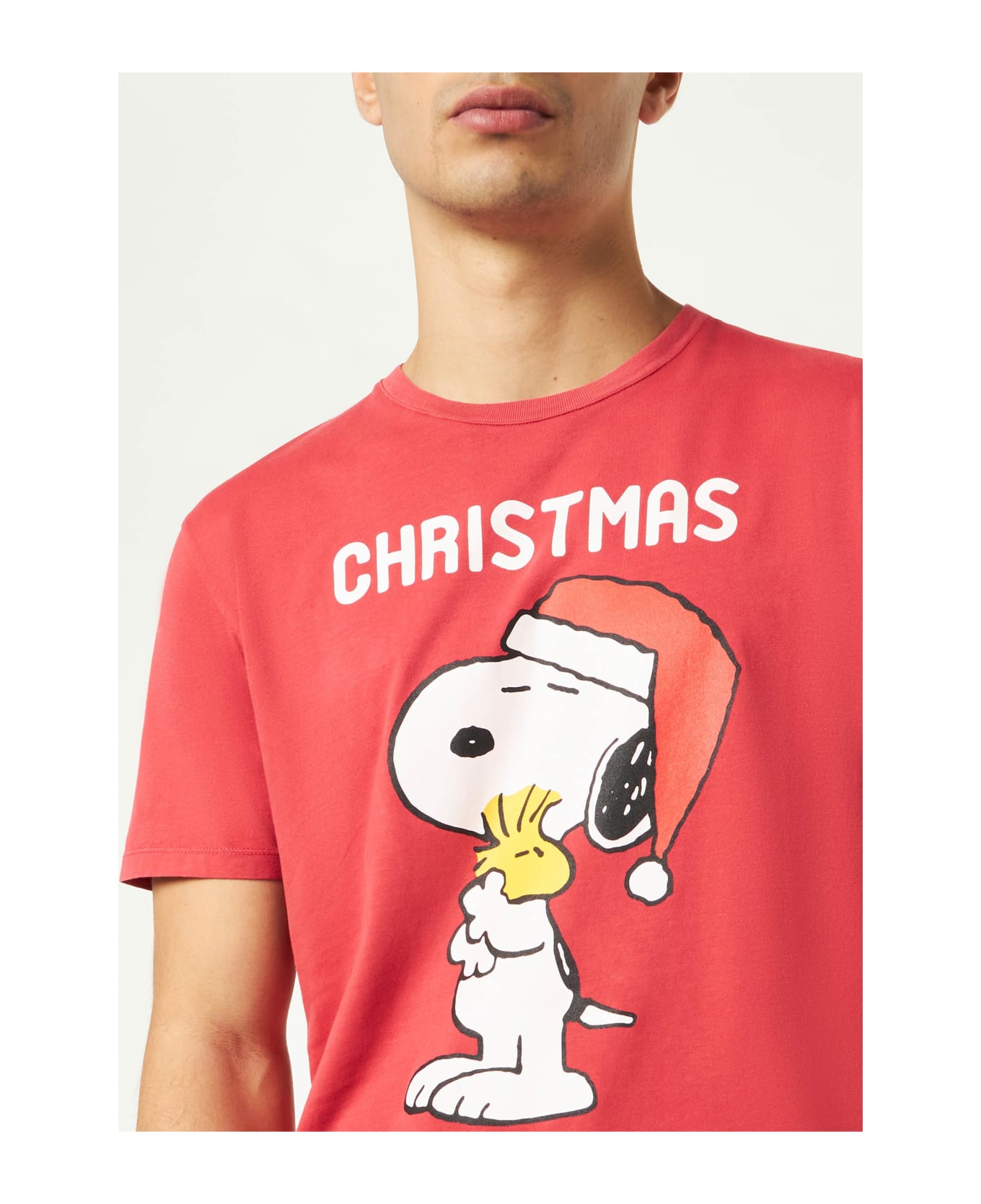 MC2 Saint Barth Man Heavy Cotton T-shirt With Snoopy Print | Peanuts Special Edition - RED