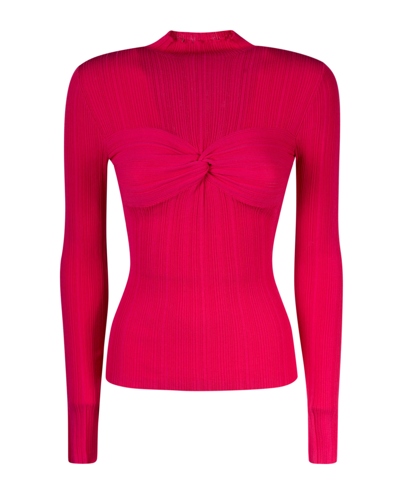 TwinSet Pleated Sweater - Bright Rose