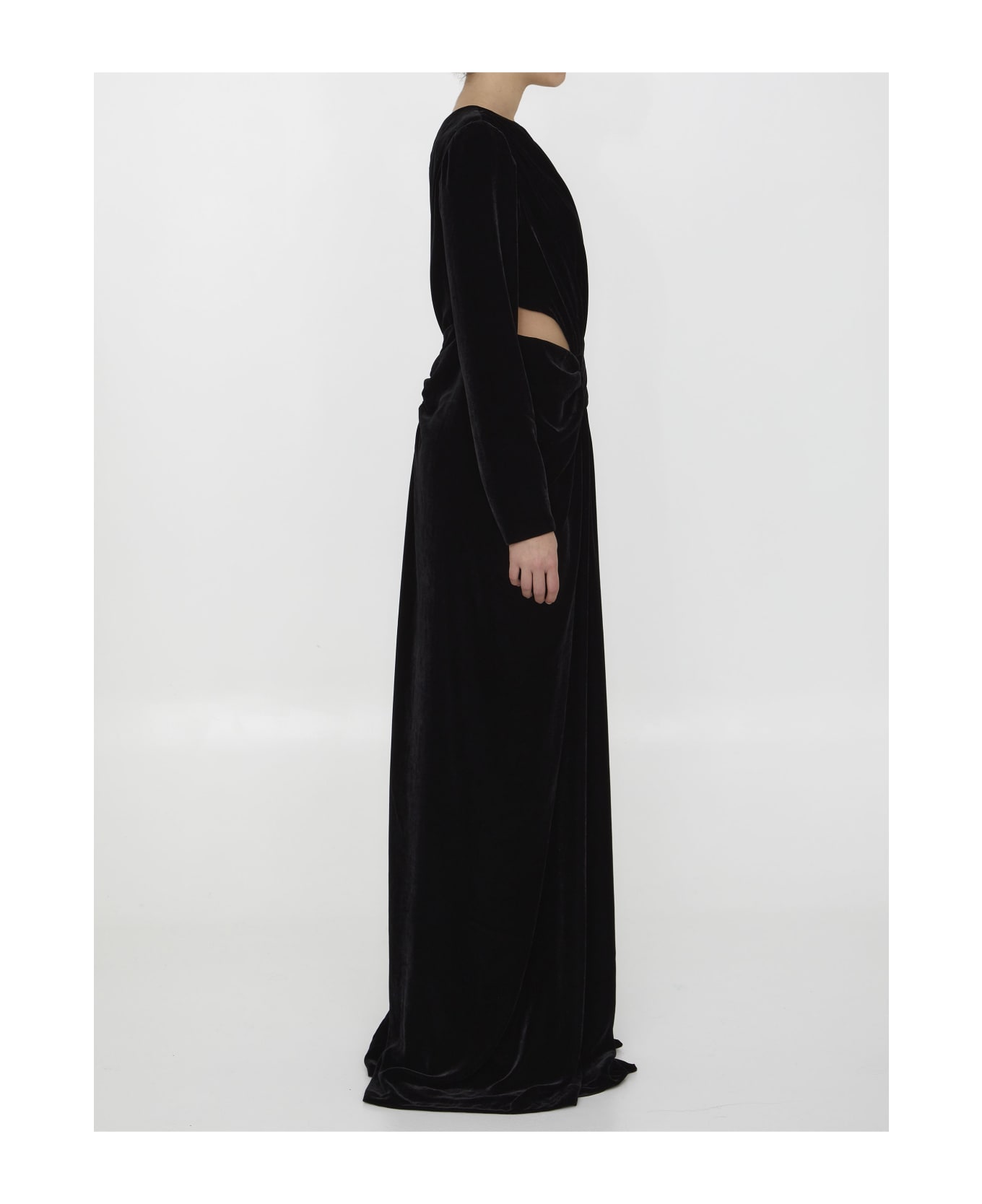 Costarellos Black Velvet Dress - BLACK ワンピース＆ドレス