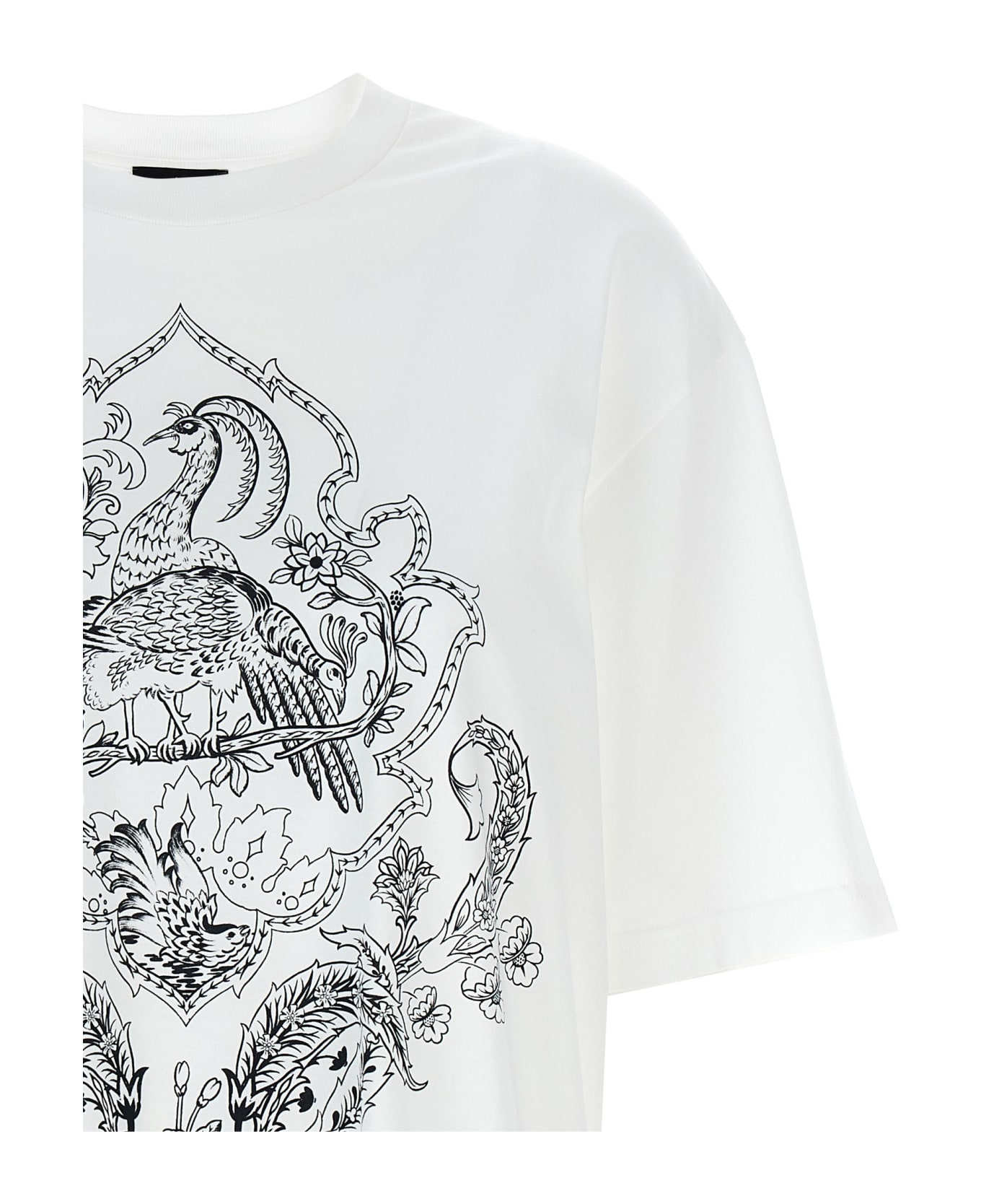 Etro Floral Print T-shirt - White/Black