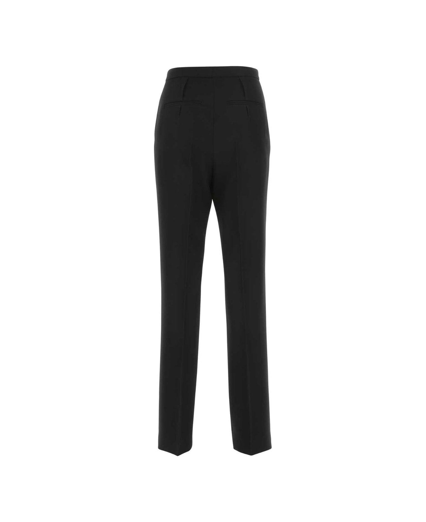 Fendi Pleat Detailed Slim Fit Trousers - BLACK