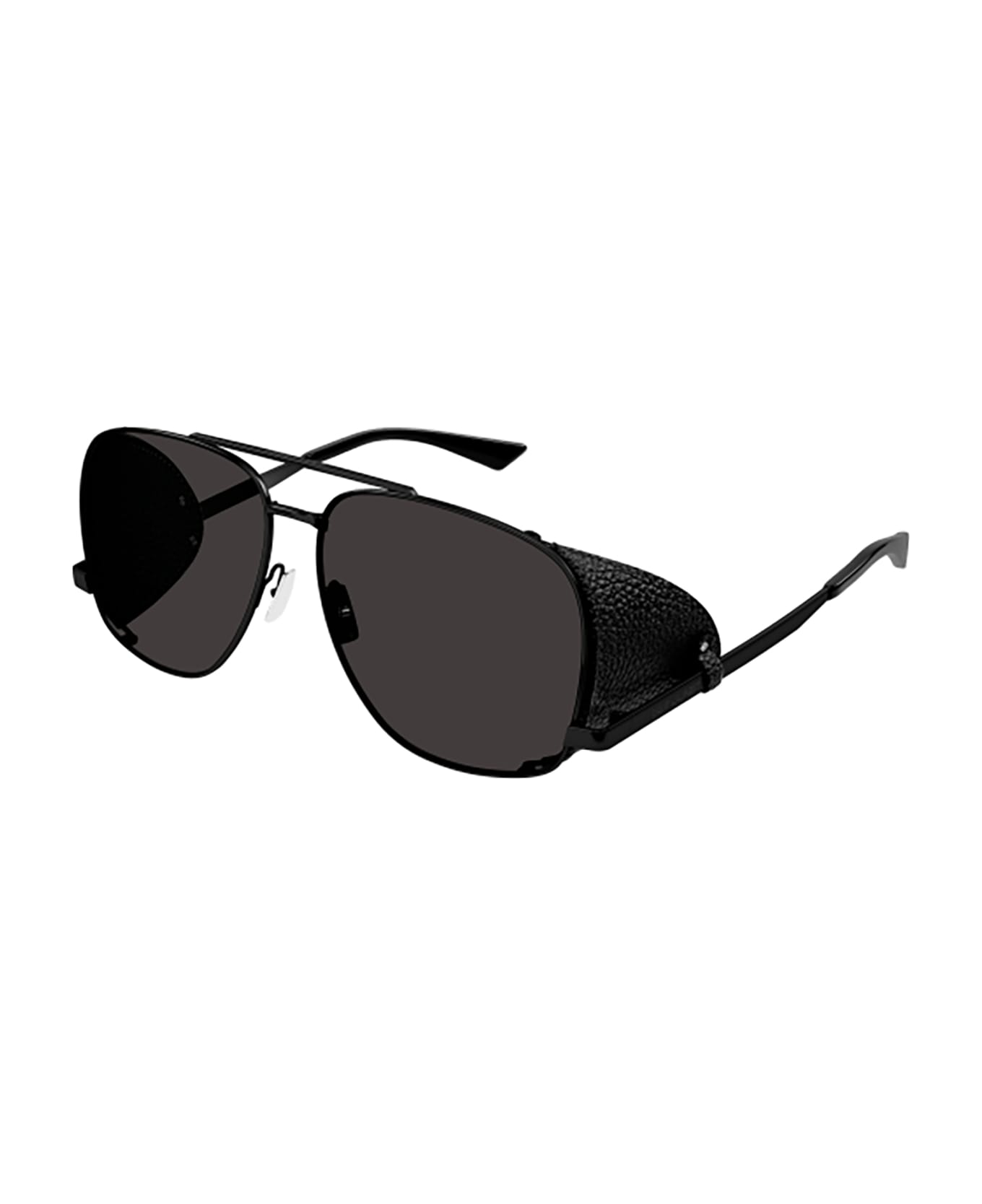 Saint Laurent Eyewear SL 653 LEON LEATHER SPOILER Sunglasses - Black Black Black