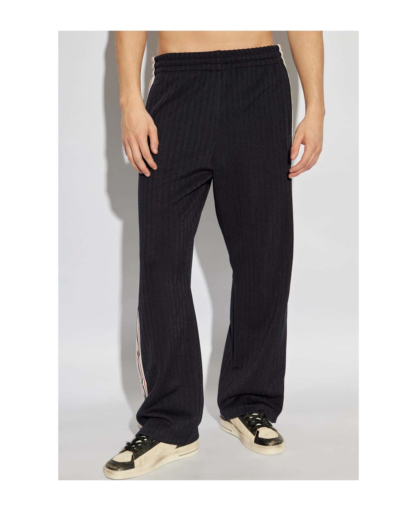 Golden Goose Pants With Side Stripes - Blue