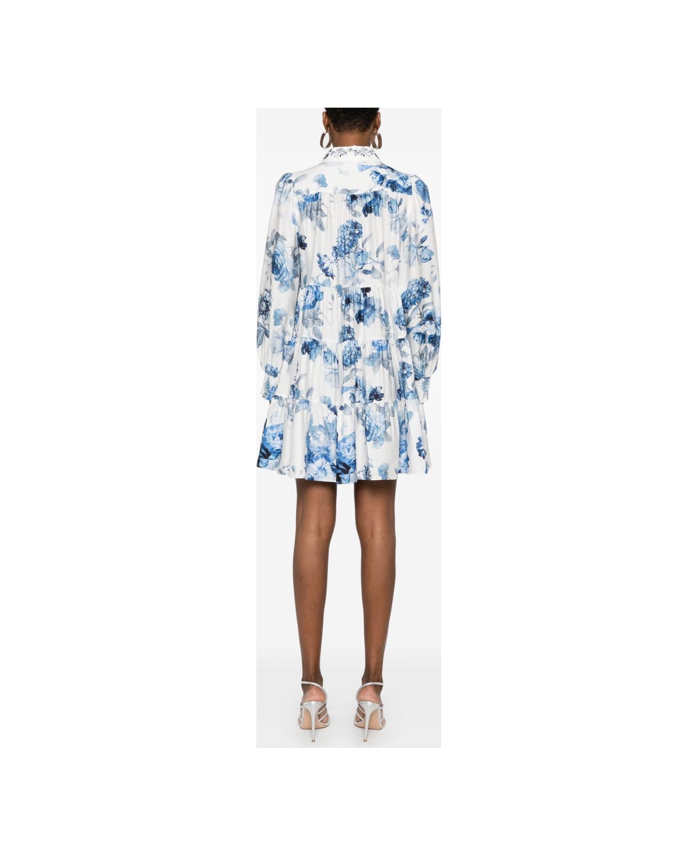 Alice + Olivia Junia Printed Mini Dress - Clear Blue
