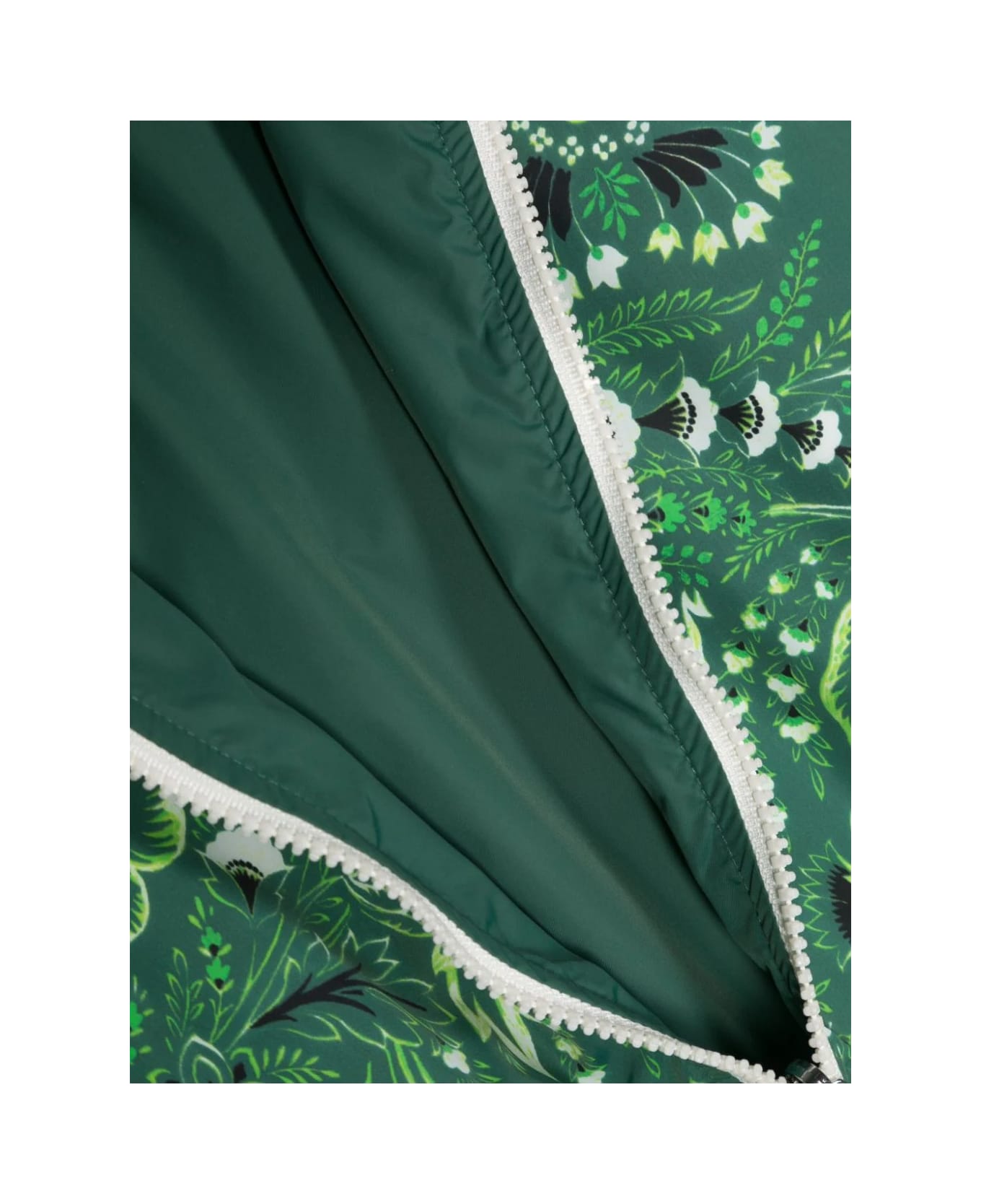 Etro Green Reversible Windbreaker Jacket With Paisley Motif - Green コート＆ジャケット