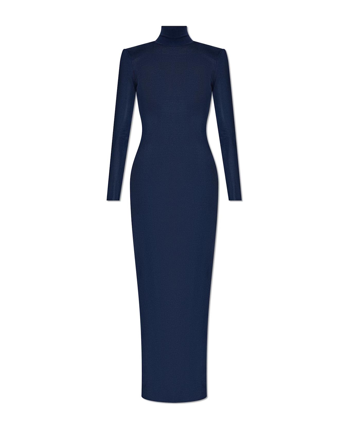 self-portrait Self Portrait Long Dress With Stand-up Collar - Blue