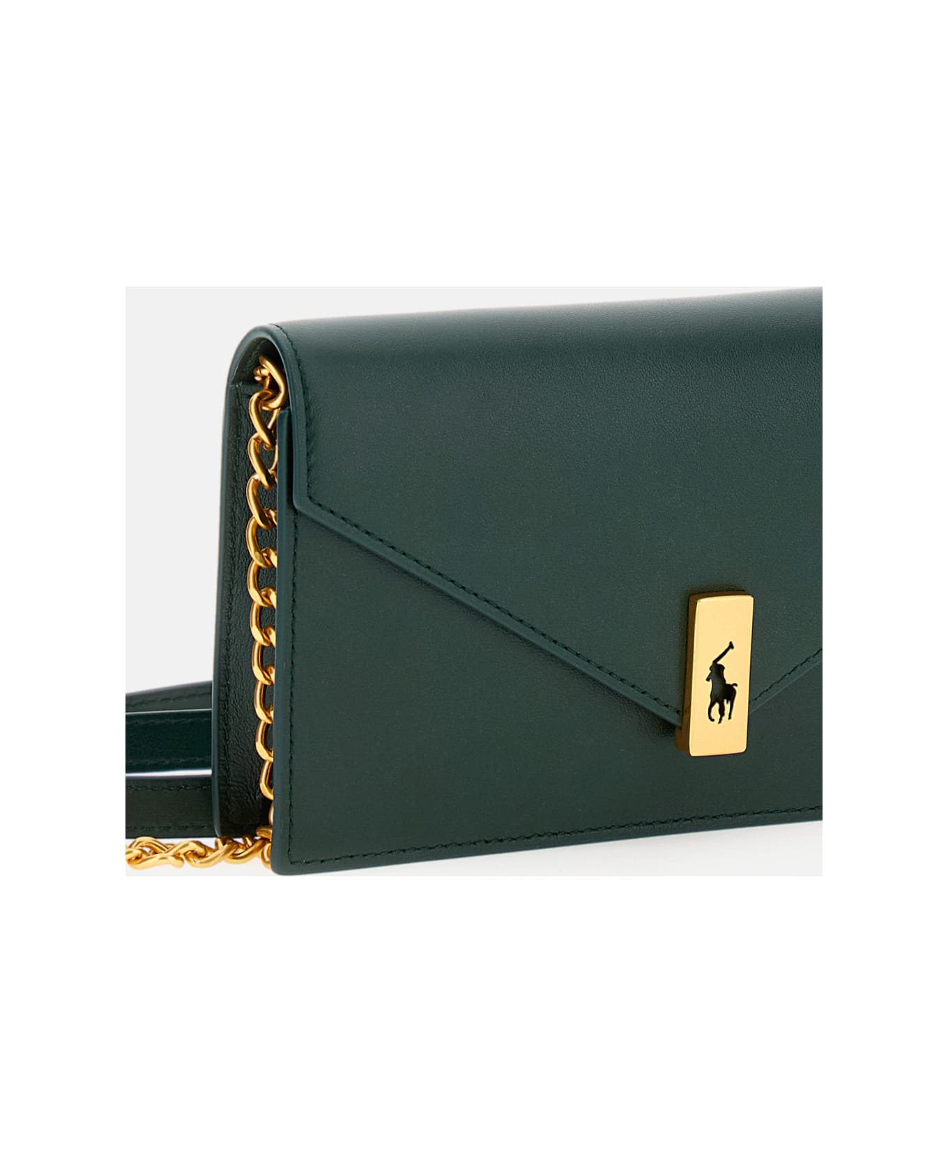 Polo Ralph Lauren Polo Id Leather Chain Wallet And Bag - Green